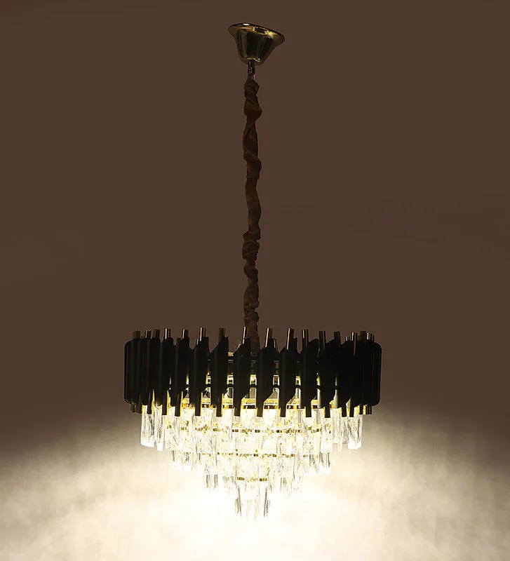 1015-500Mm Eliante Black And Gold Crystal Chandeliers  - Inbuilt Led Color Cw   Ww   Nw