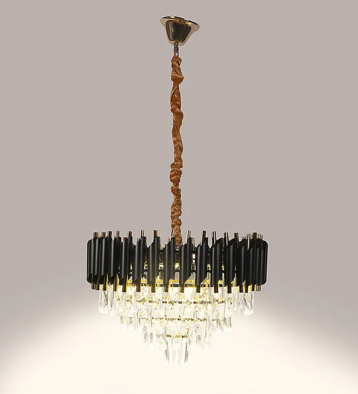 1015-500Mm Eliante Black And Gold Crystal Chandeliers  - Inbuilt Led Color Cw   Ww   Nw
