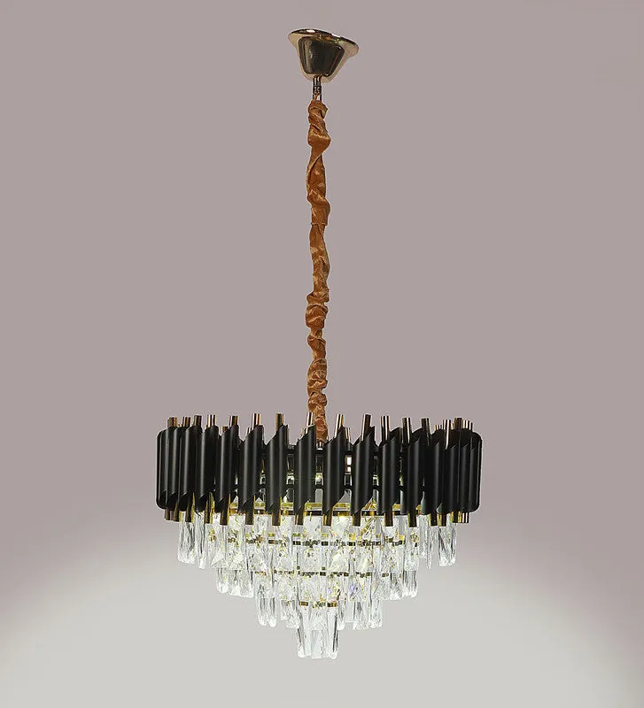1015-500Mm Eliante Black And Gold Crystal Chandeliers  - Inbuilt Led Color Cw   Ww   Nw