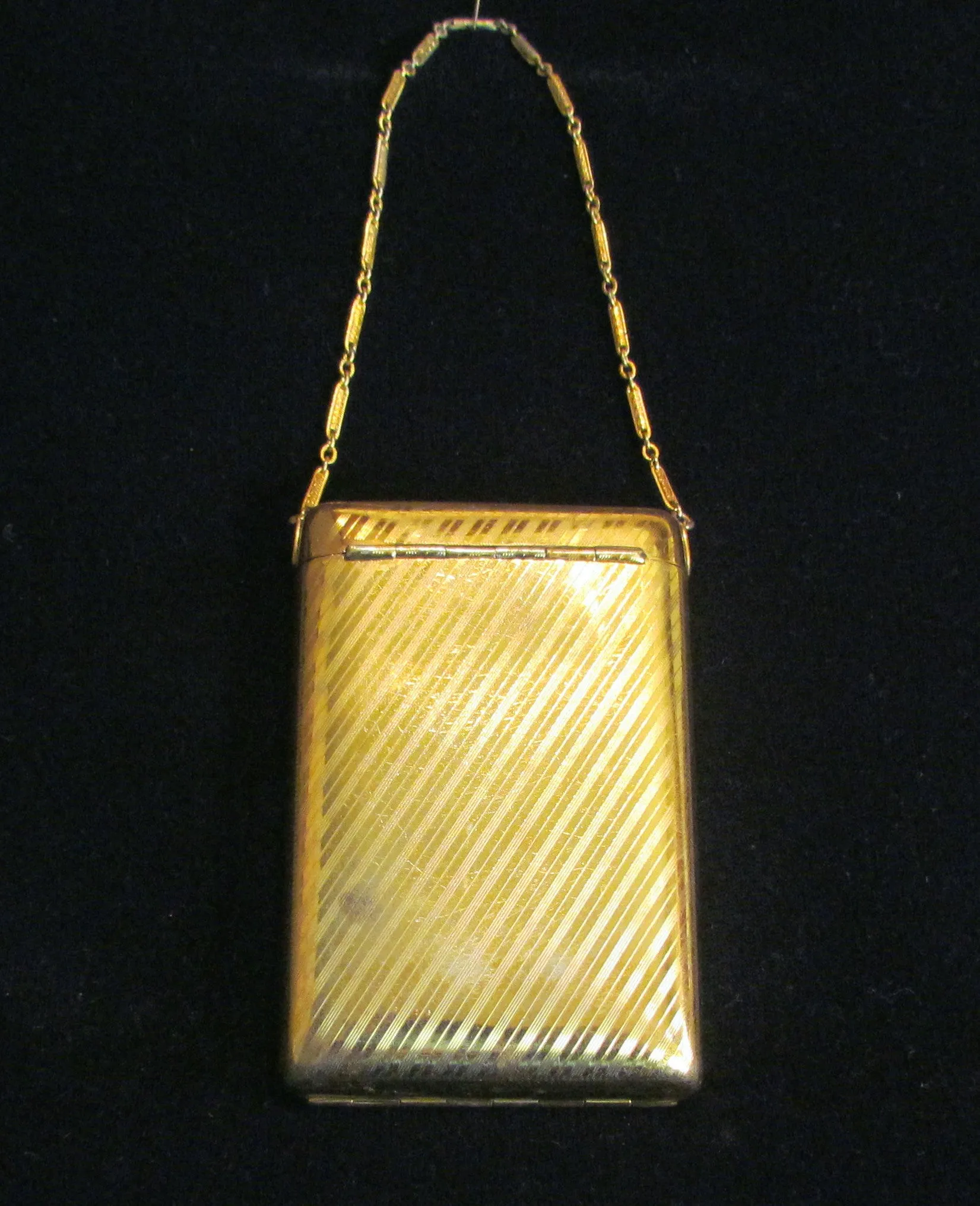 1900s Gold Tone Terri Compact Purse Diamond Marcasite Adornment