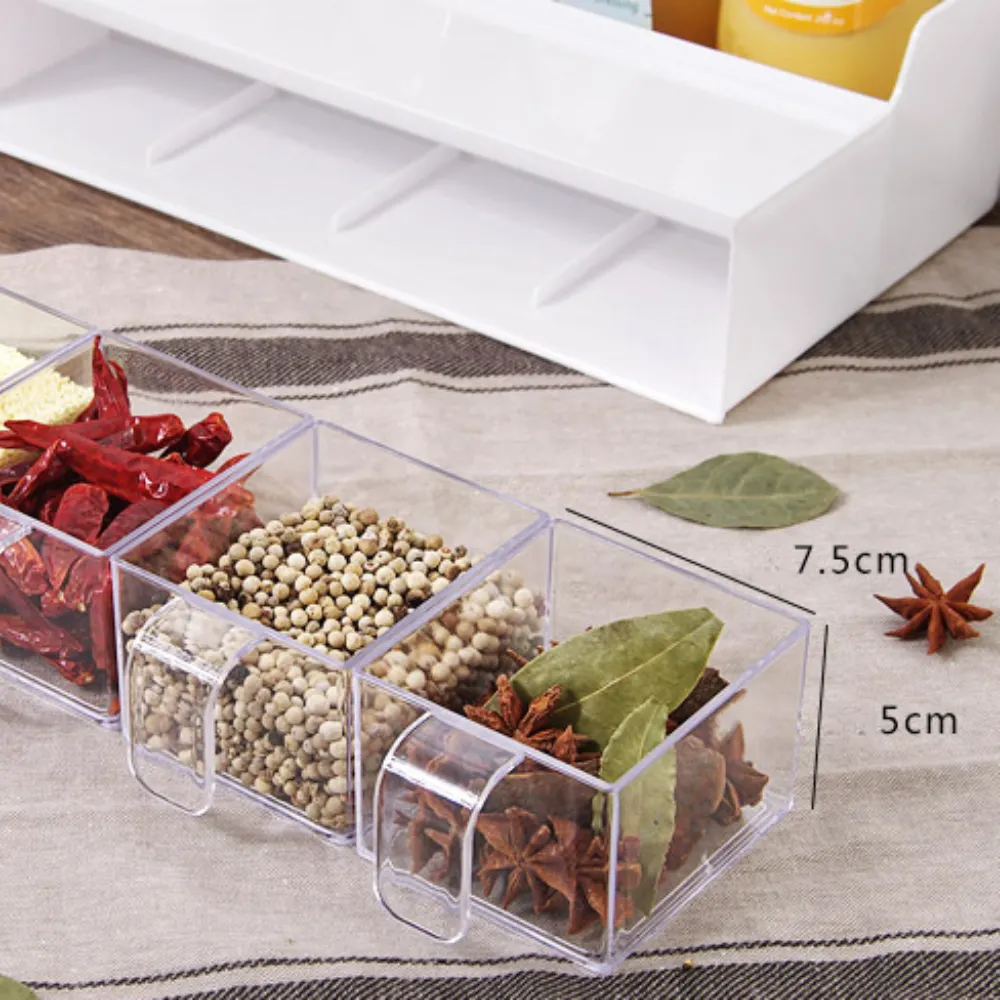2 in 1 Kitchen Countertop Spices Compartment & Storage Rack, Multiple Color