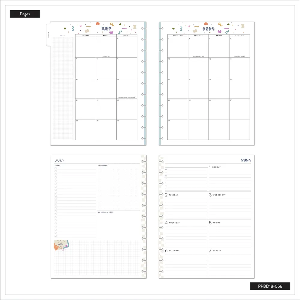 2024 Canyon Modern Happy Planner - Big Dashboard Layout - 18 Months
