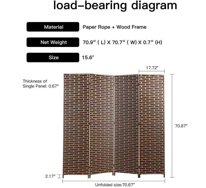 4 Panel Room Divider