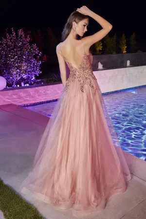 ADELA Tulle Diamante Feature Romantic A Line Formal Dress