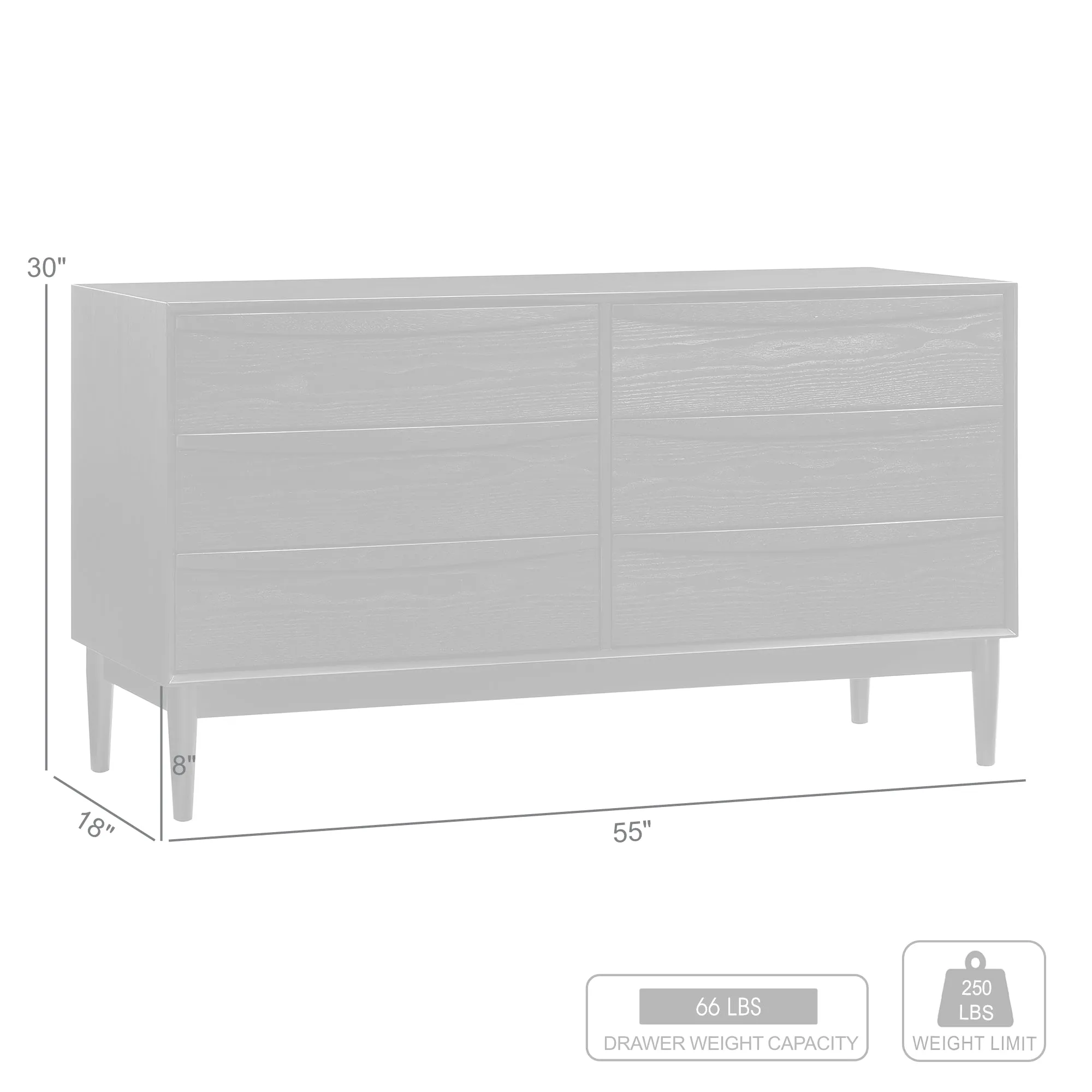 Artemio 6 Drawer Wood Dresser