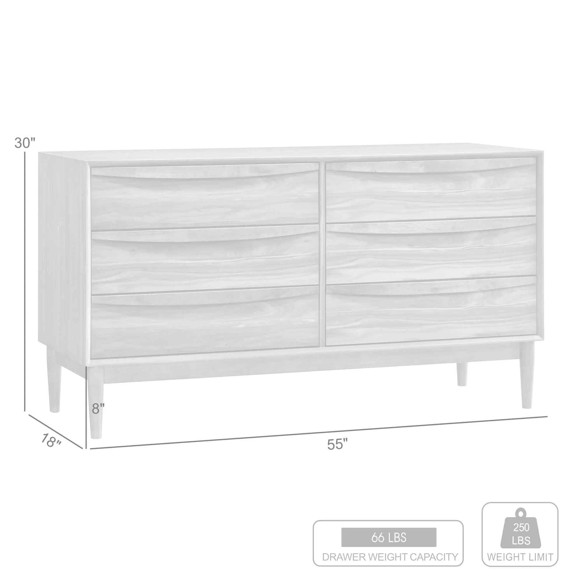 Artemio 6 Drawer Wood Dresser