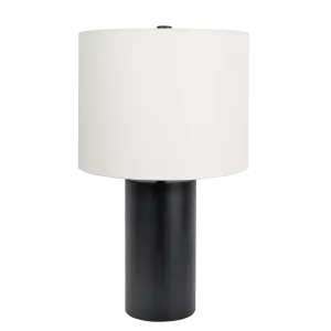 Aura Black Table Lamp with On/Off Switch Black Block Base
