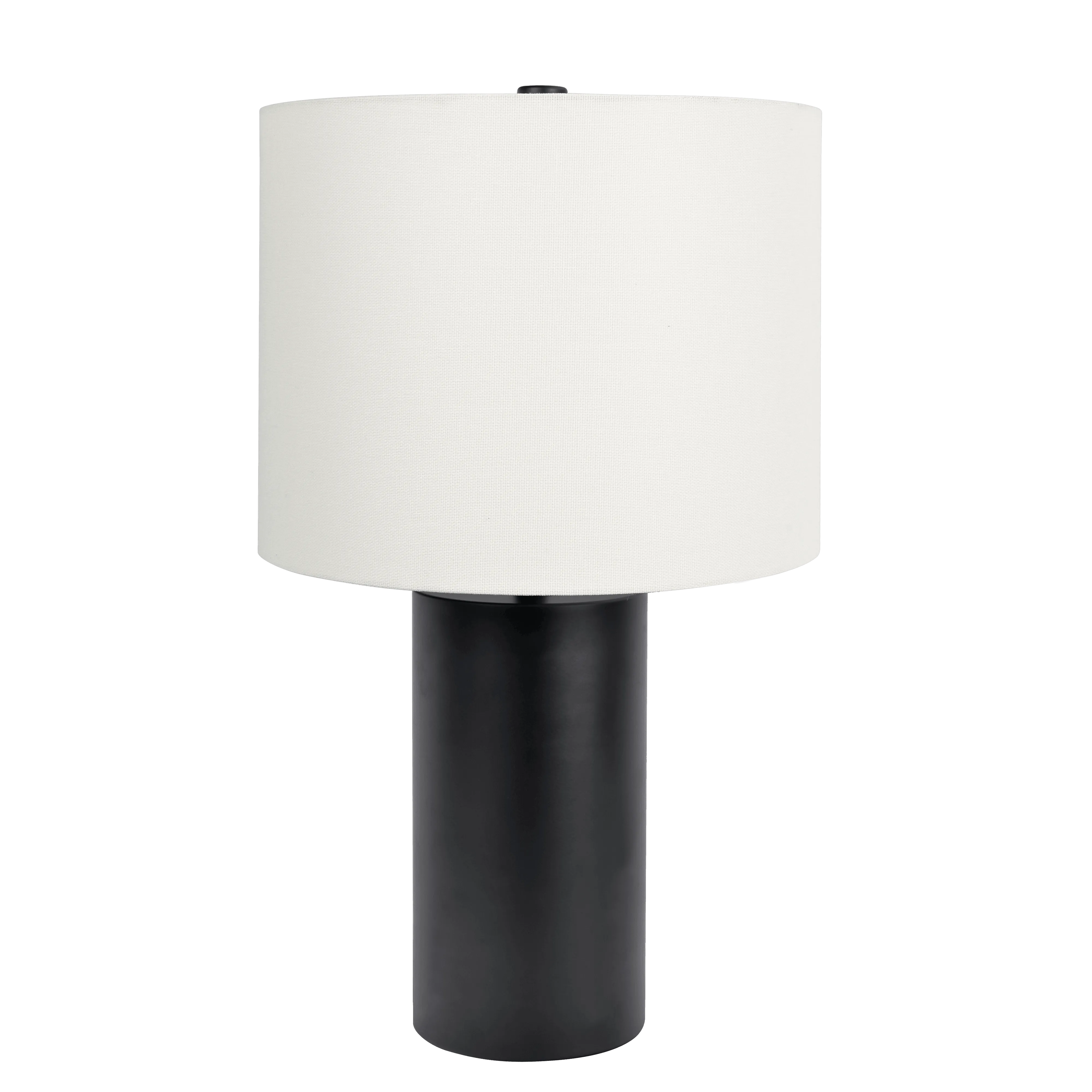 Aura Black Table Lamp with On/Off Switch Black Block Base