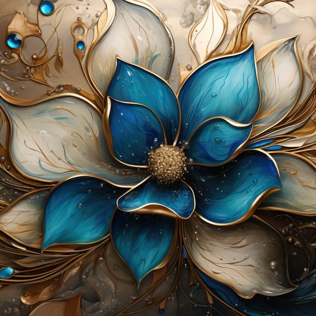 Azure Calligraphy Stained Glass - Cole Williams