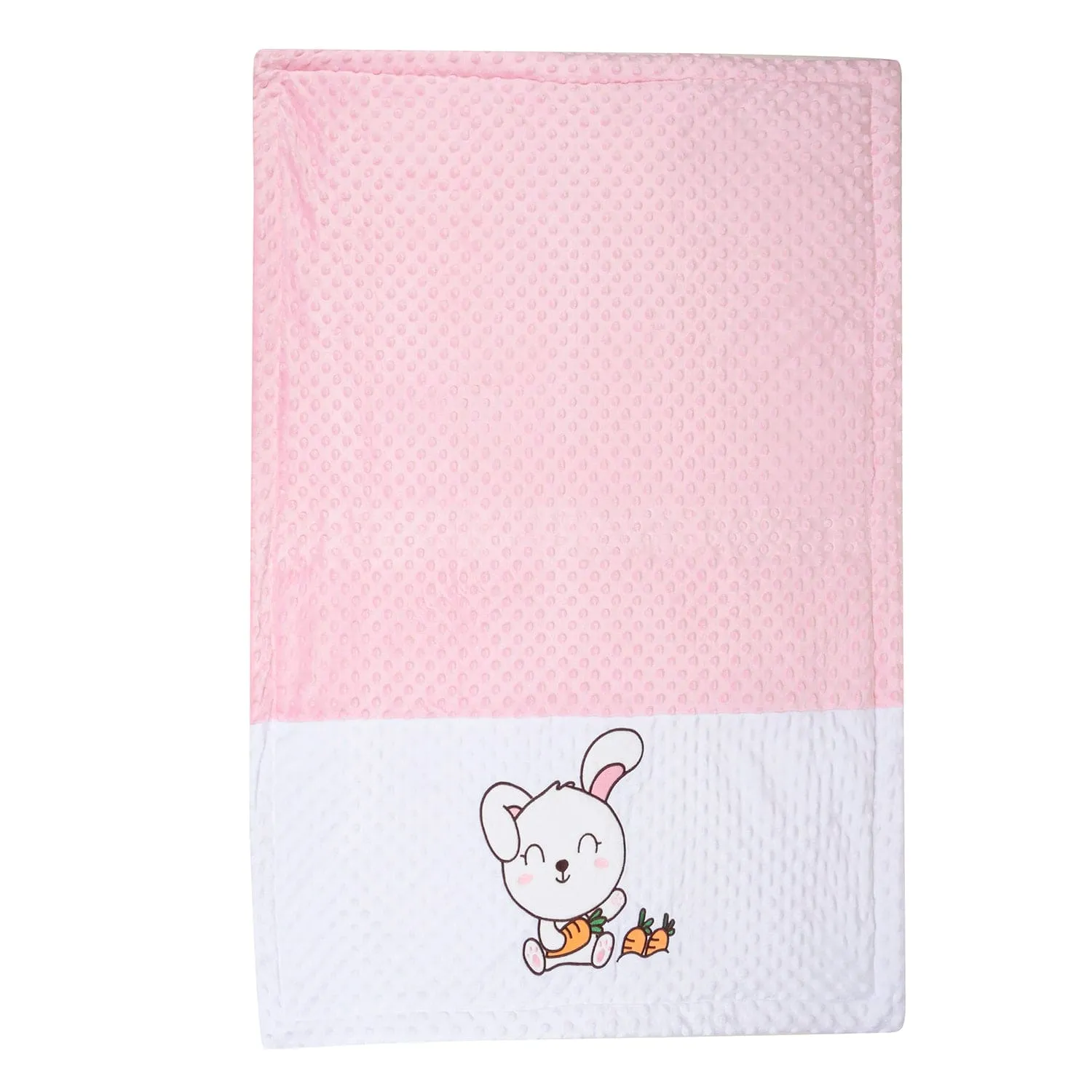 Baby Moo Rabbit Plush Cotton All Season Nursery Blanket - Peach