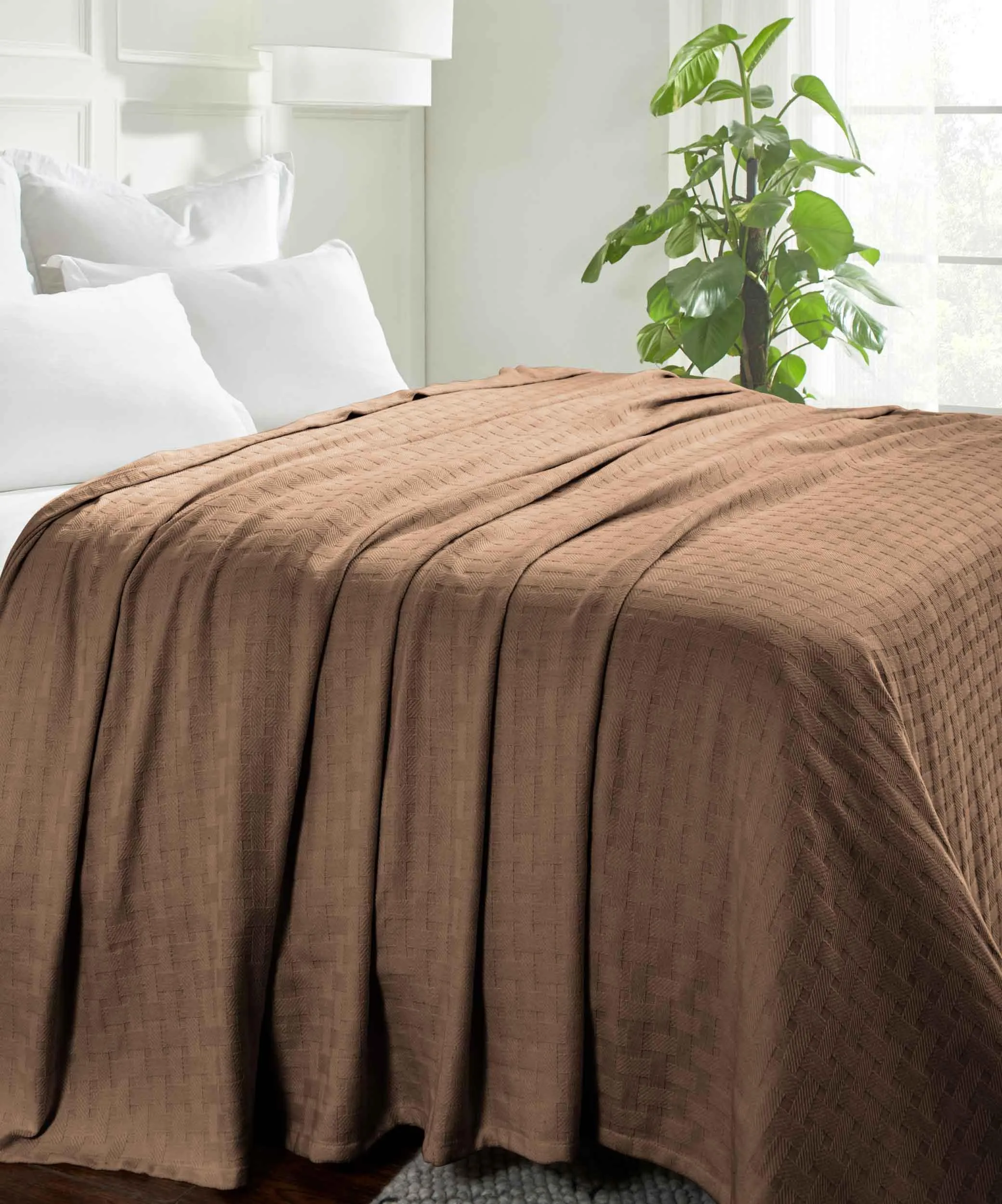 Basketweave All Season Cotton Blanket