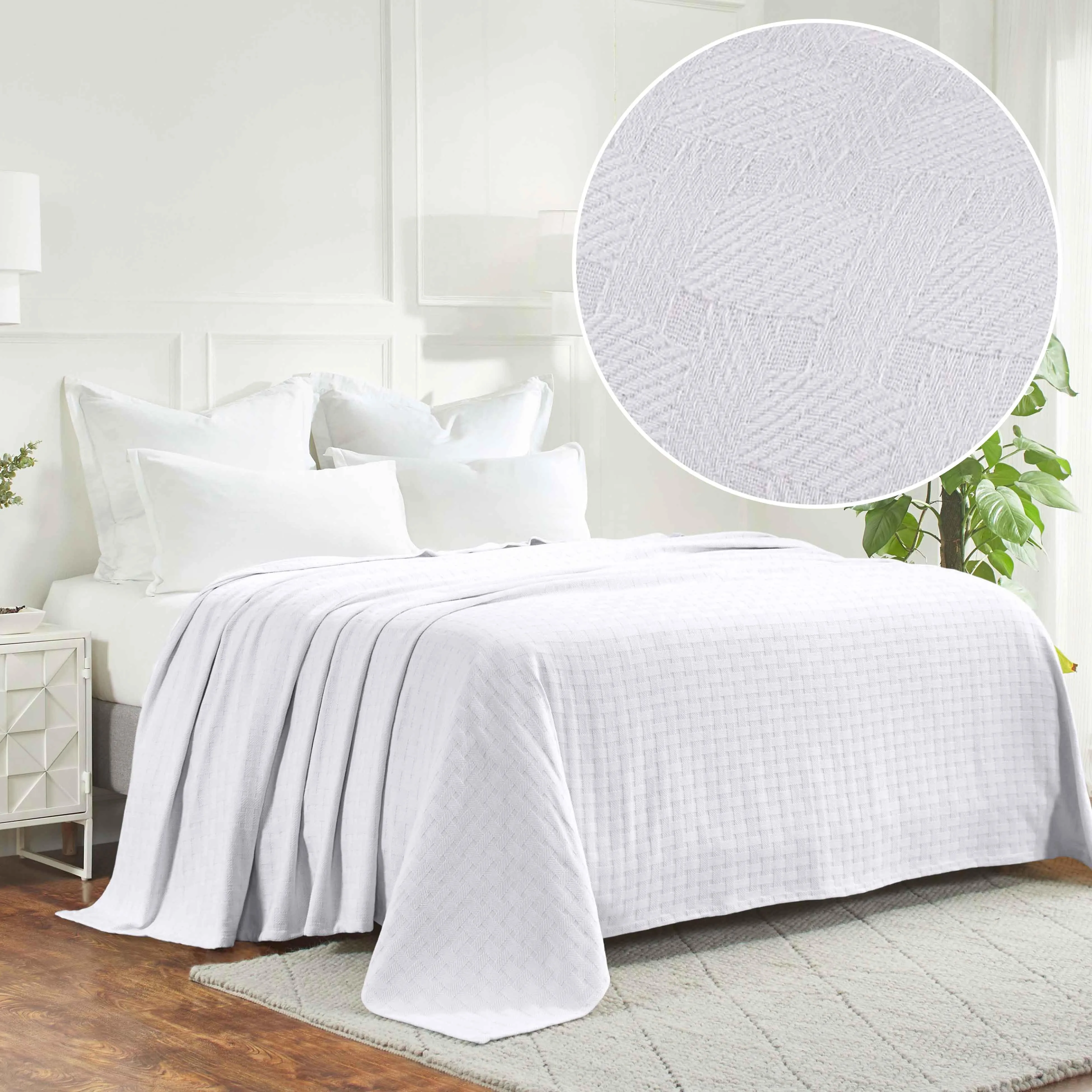 Basketweave All Season Cotton Blanket