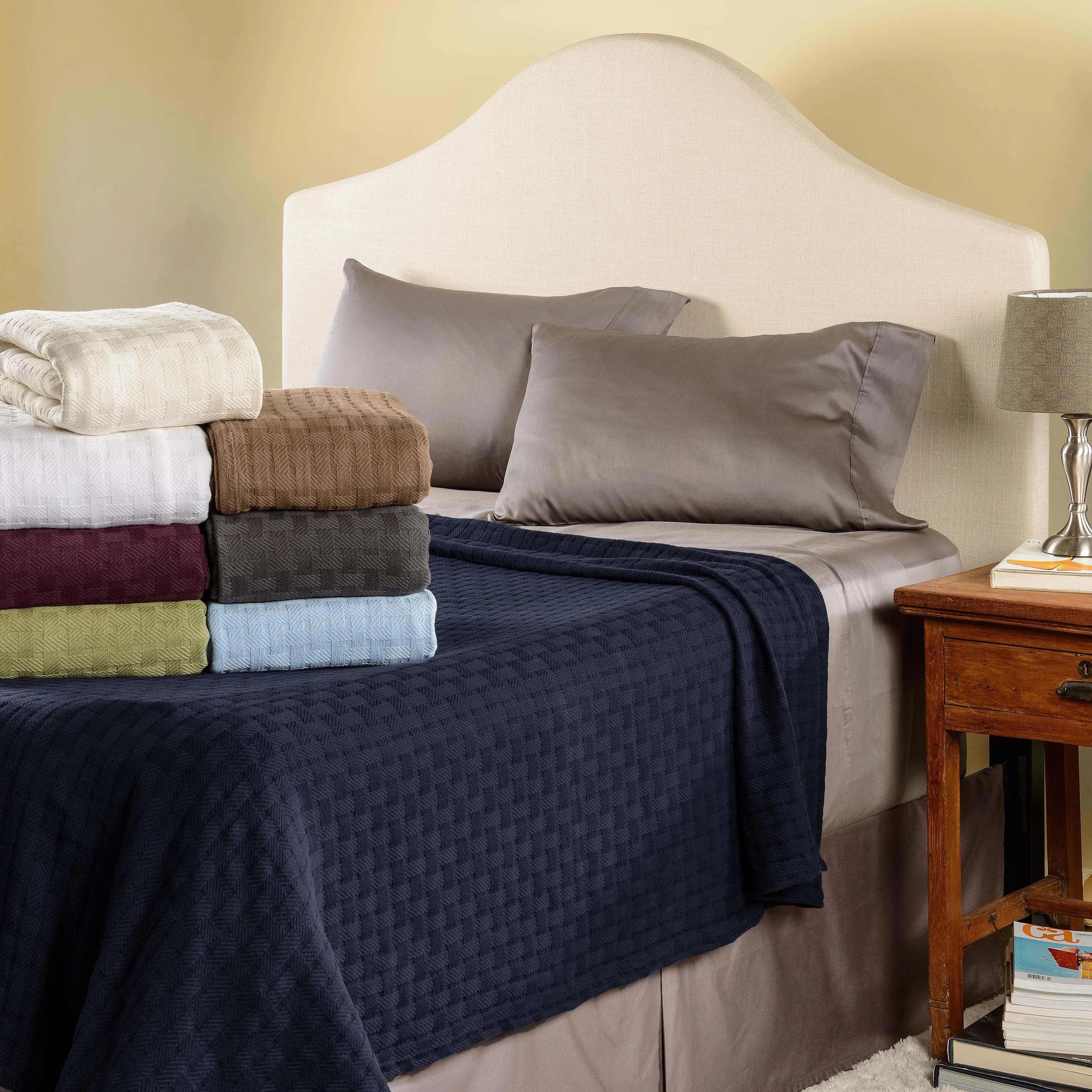 Basketweave All Season Cotton Blanket