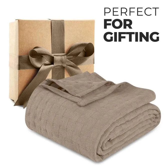 Basketweave All Season Cotton Blanket