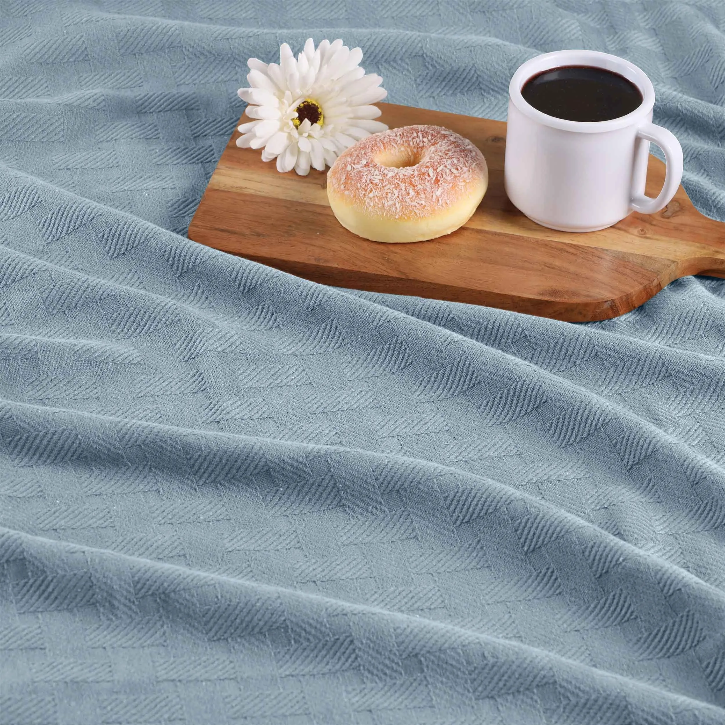 Basketweave All Season Cotton Blanket