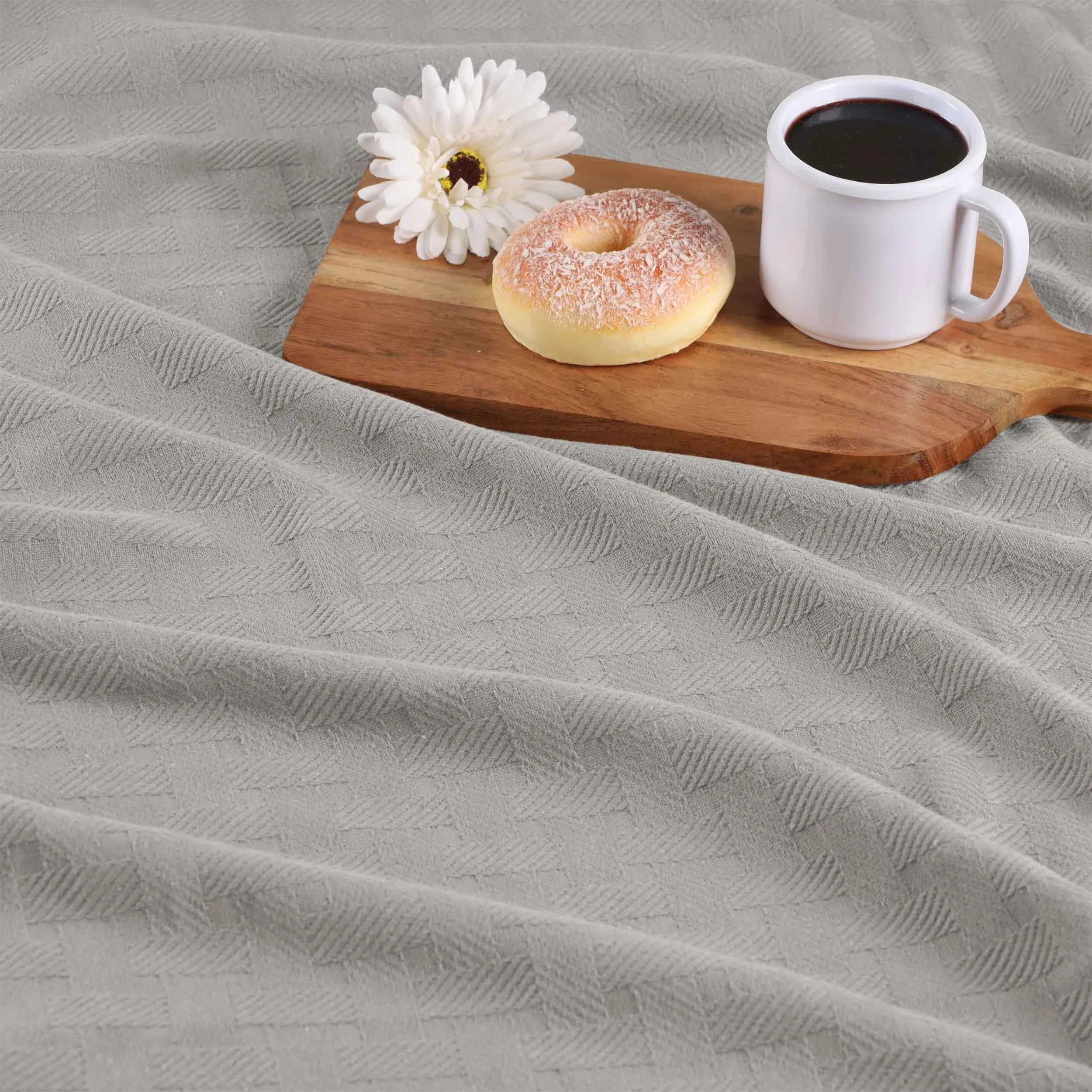 Basketweave All Season Cotton Blanket