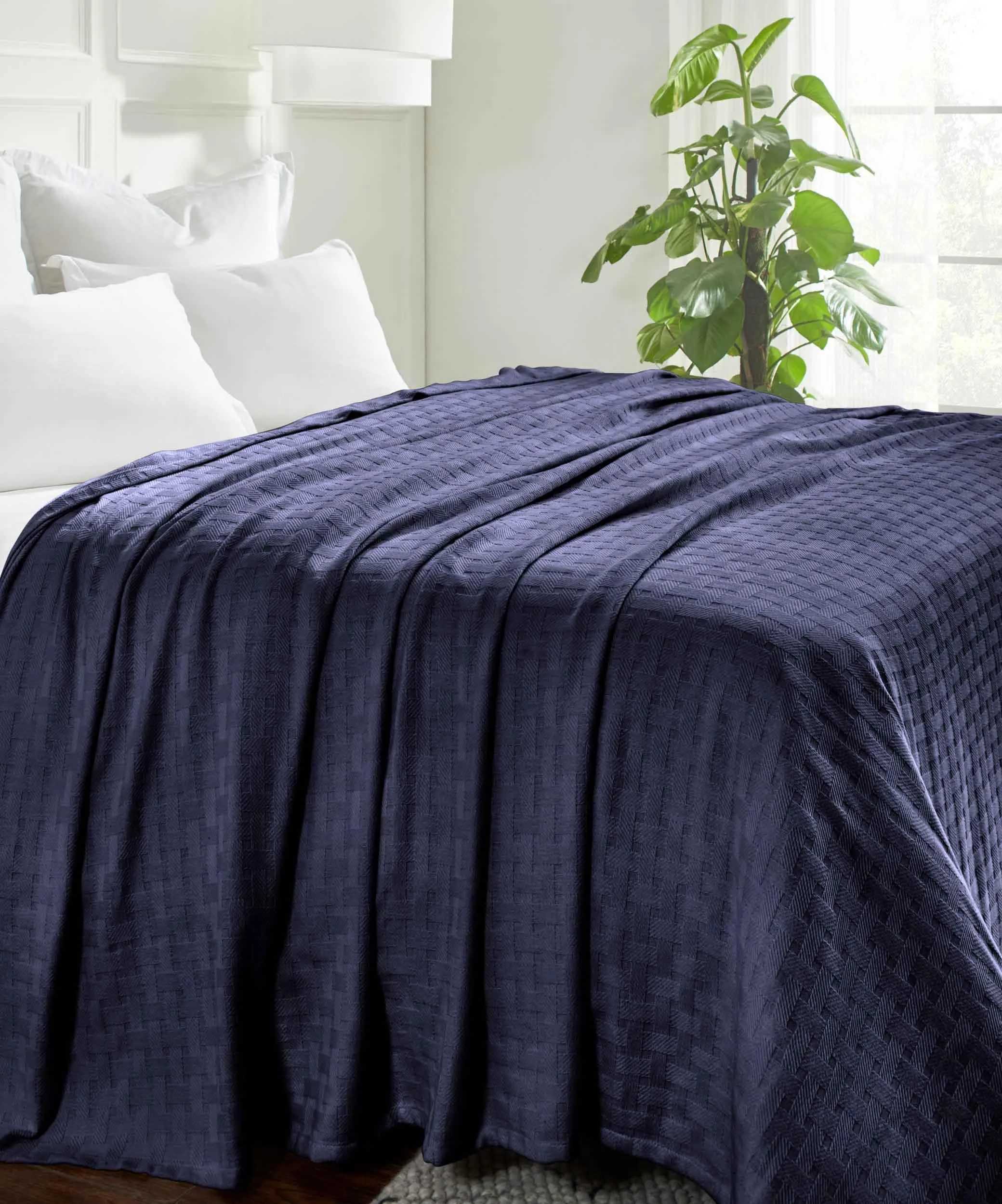 Basketweave All Season Cotton Blanket