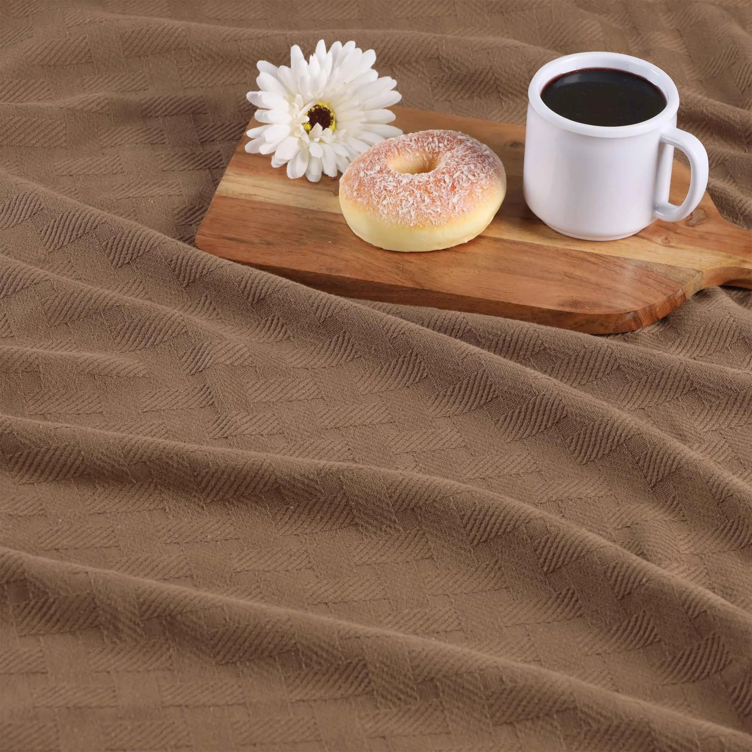 Basketweave All Season Cotton Blanket