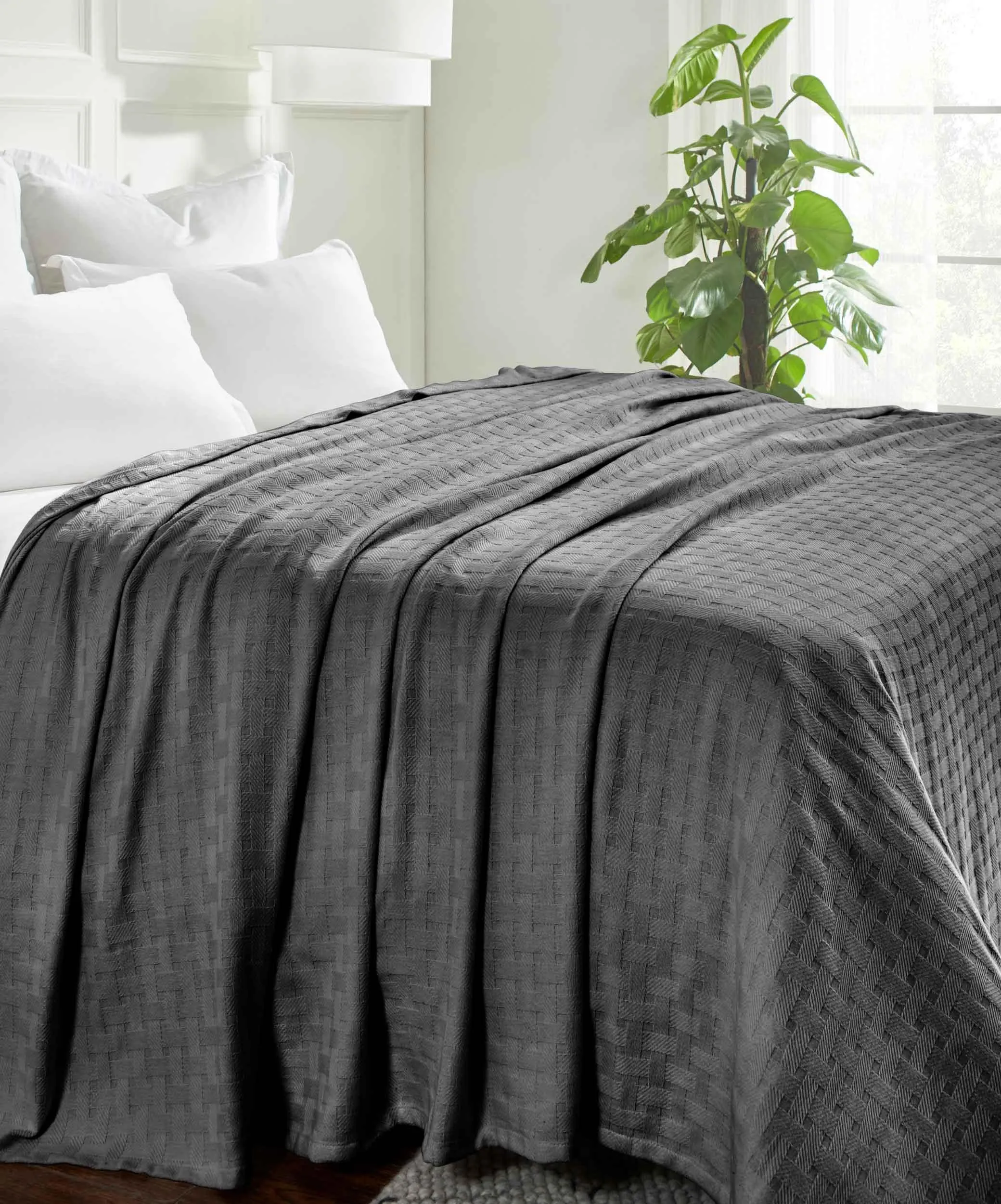 Basketweave All Season Cotton Blanket
