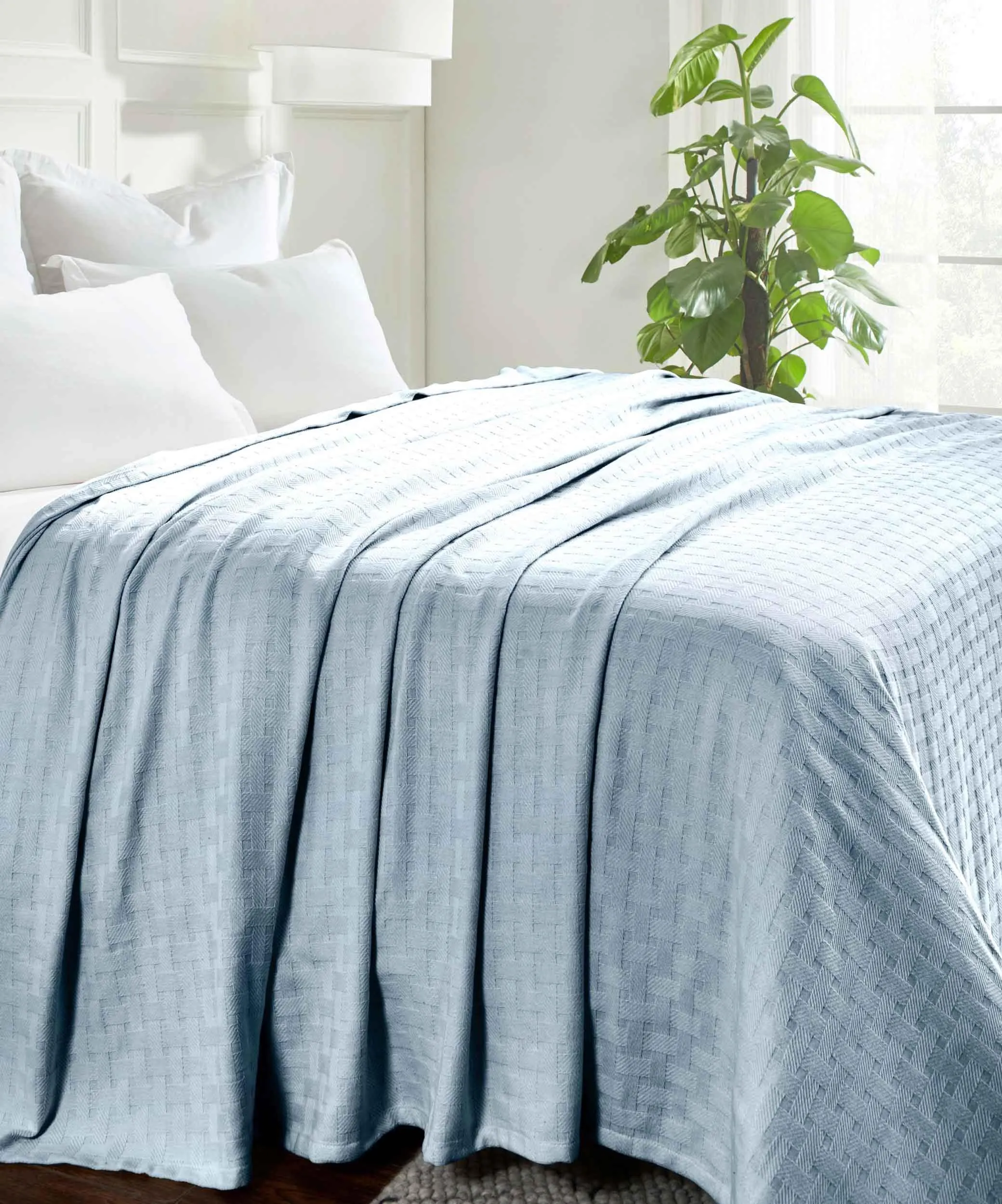 Basketweave All Season Cotton Blanket