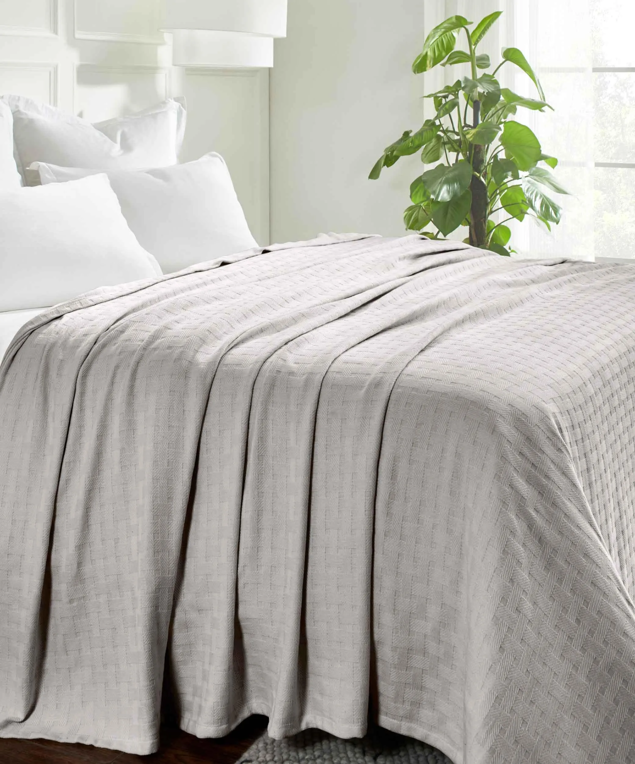 Basketweave All Season Cotton Blanket