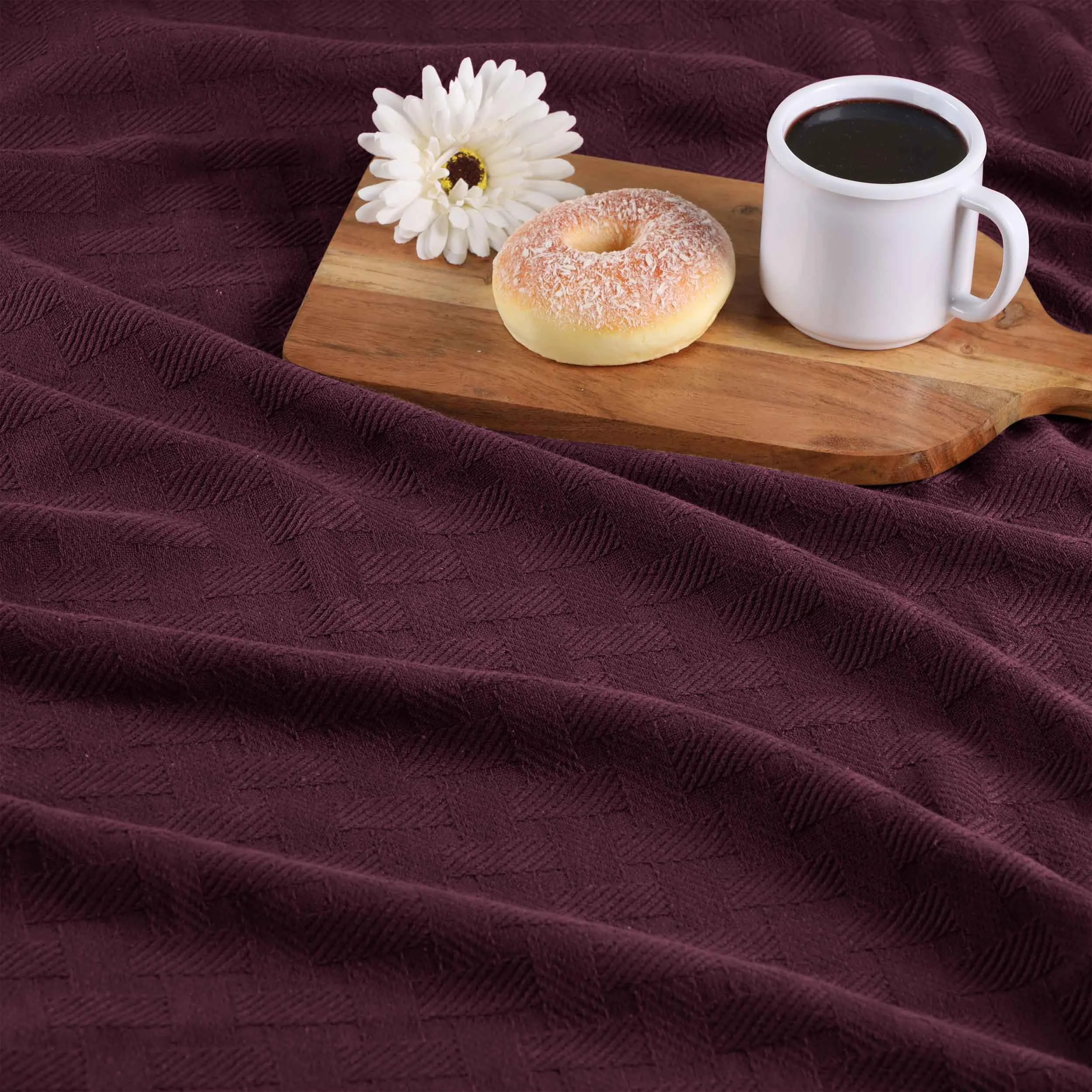 Basketweave All Season Cotton Blanket