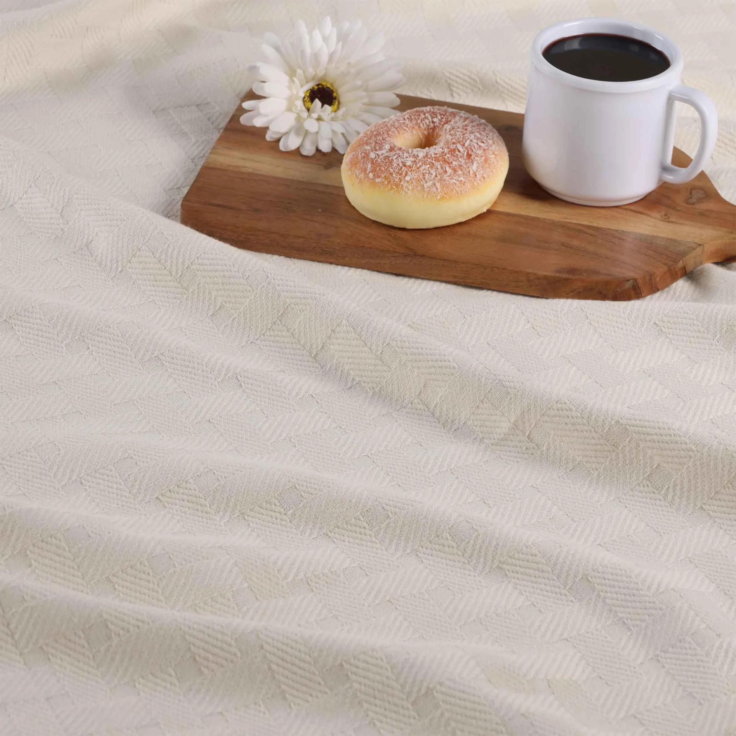 Basketweave All Season Cotton Blanket