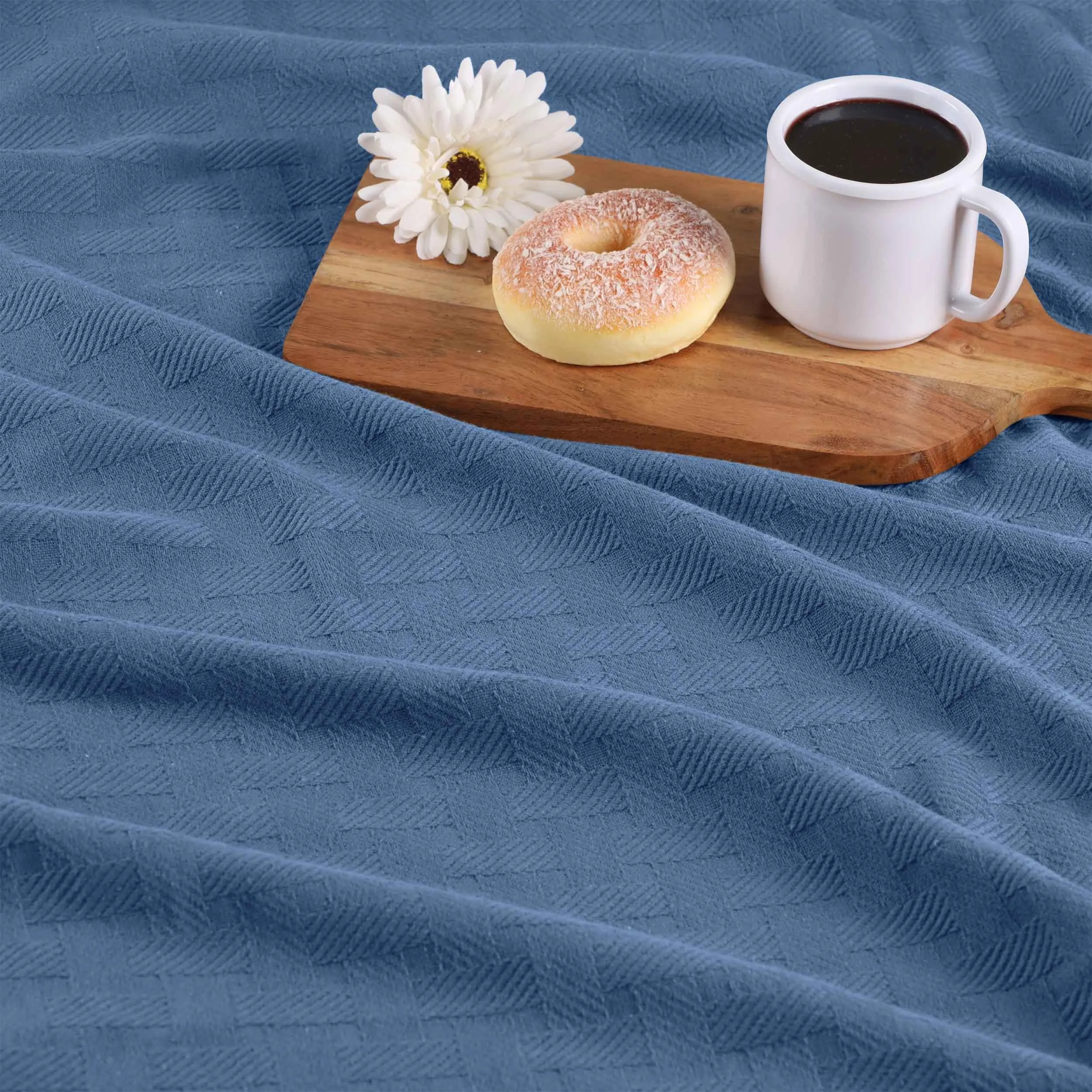 Basketweave All Season Cotton Blanket