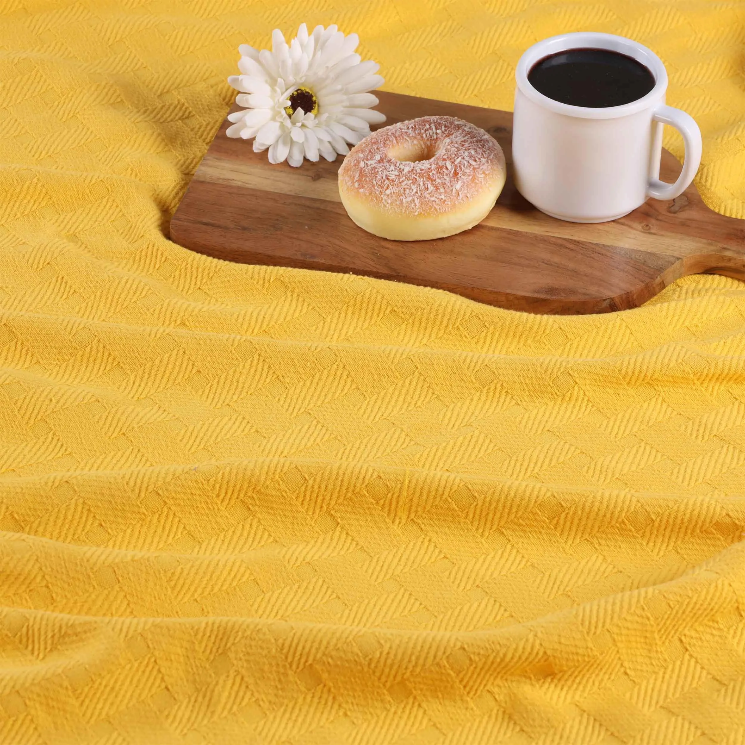 Basketweave All Season Cotton Blanket