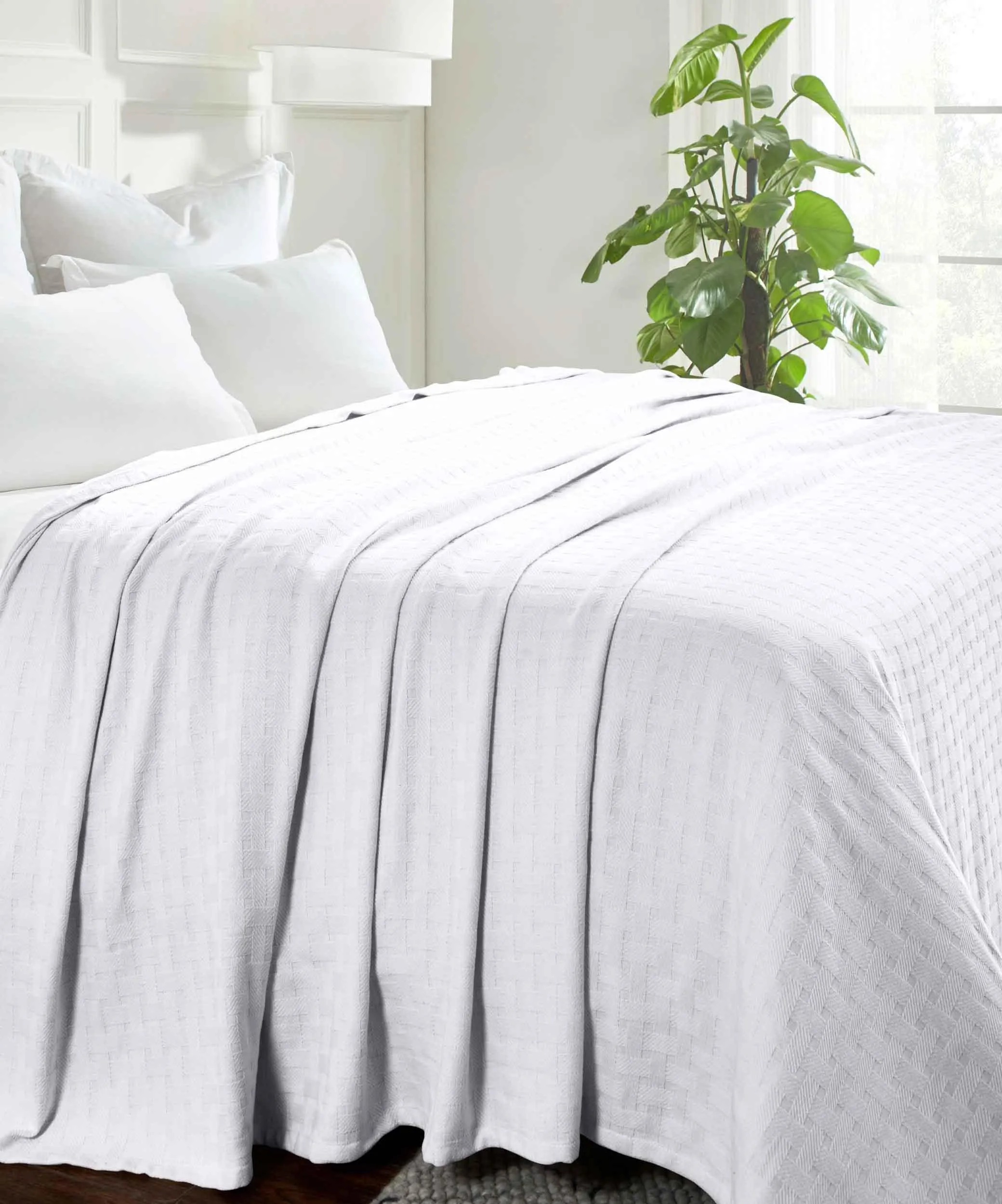 Basketweave All Season Cotton Blanket