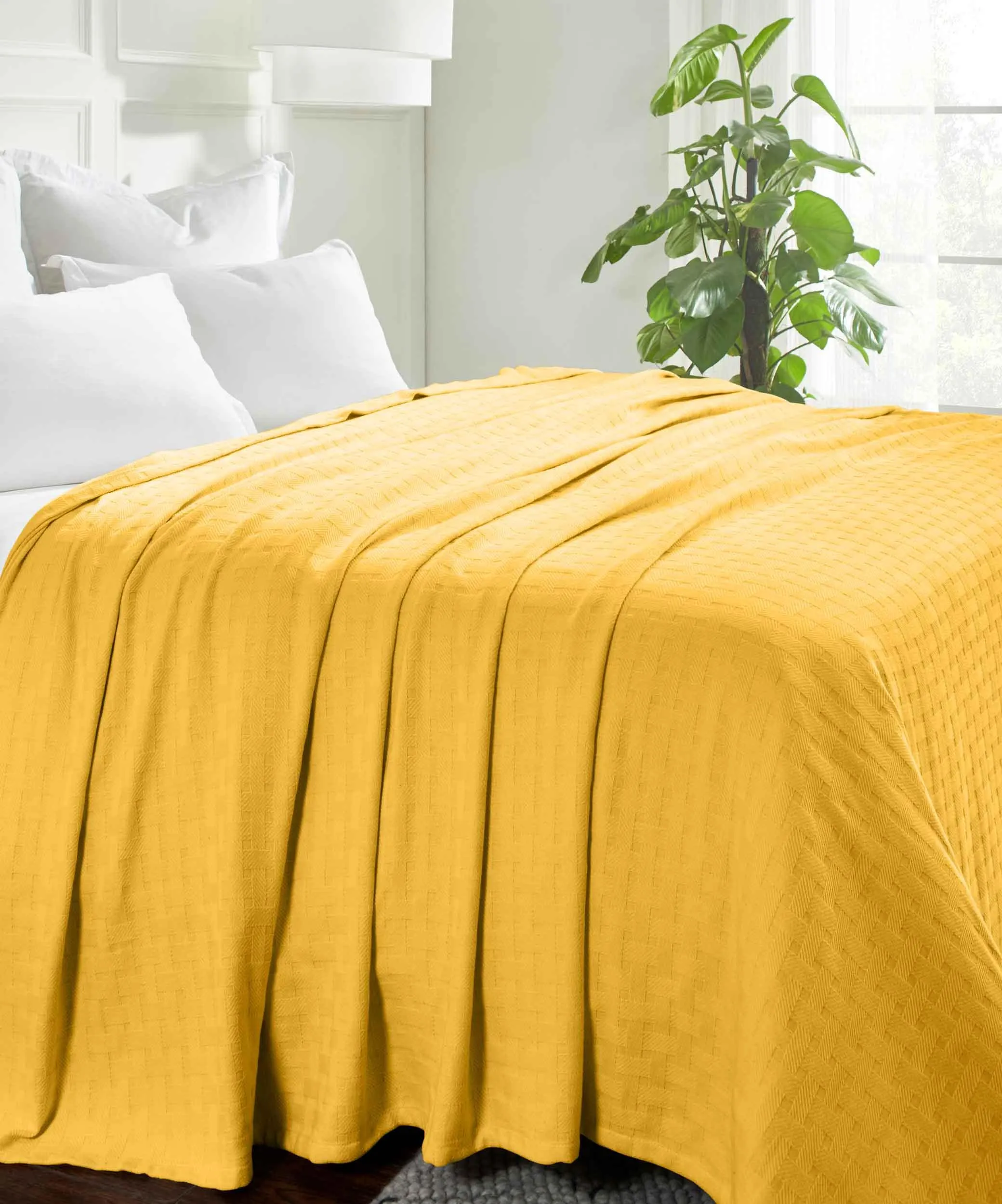 Basketweave All Season Cotton Blanket