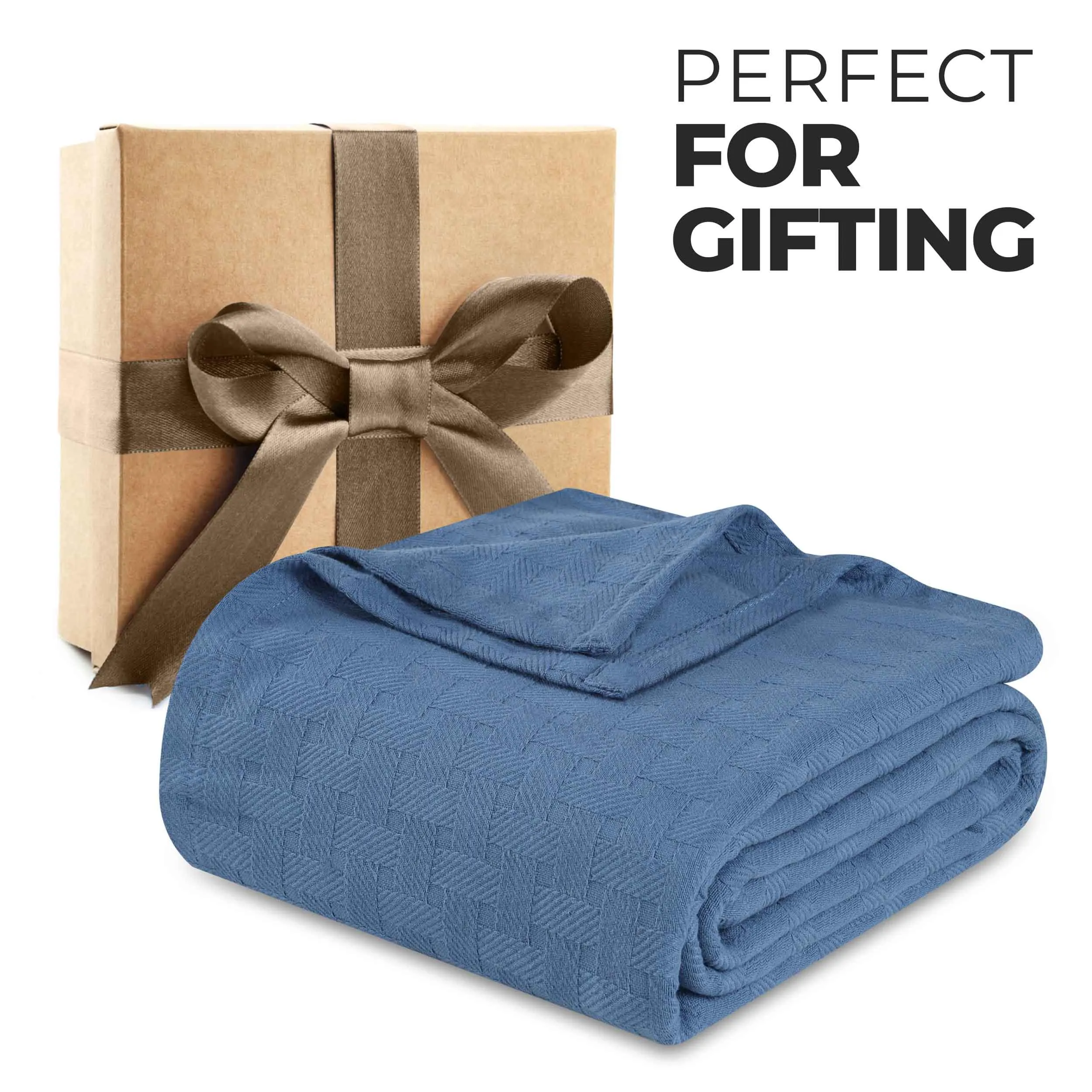 Basketweave All Season Cotton Blanket