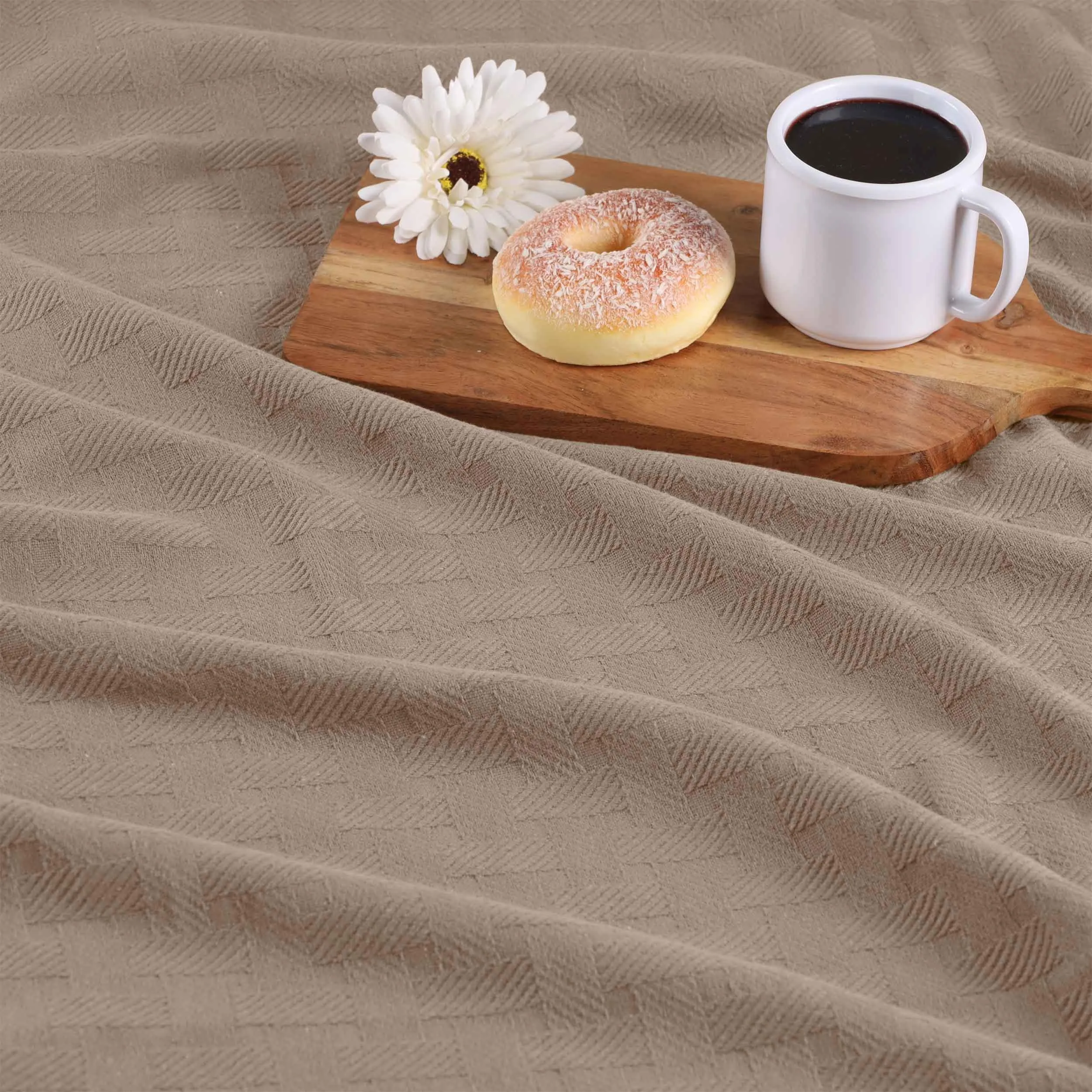 Basketweave All Season Cotton Blanket
