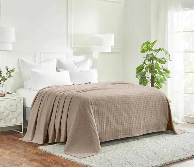 Basketweave All Season Cotton Blanket