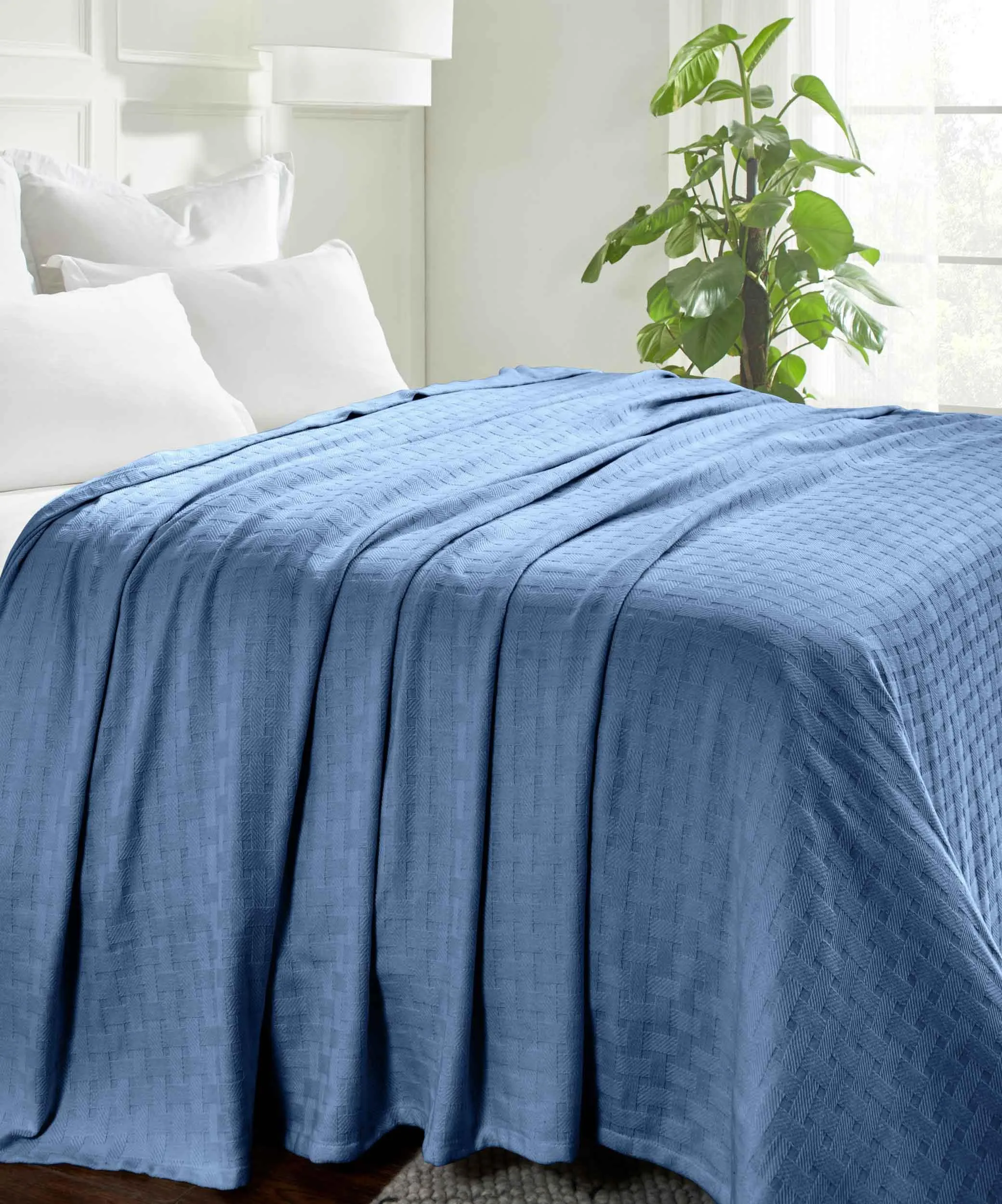 Basketweave All Season Cotton Blanket