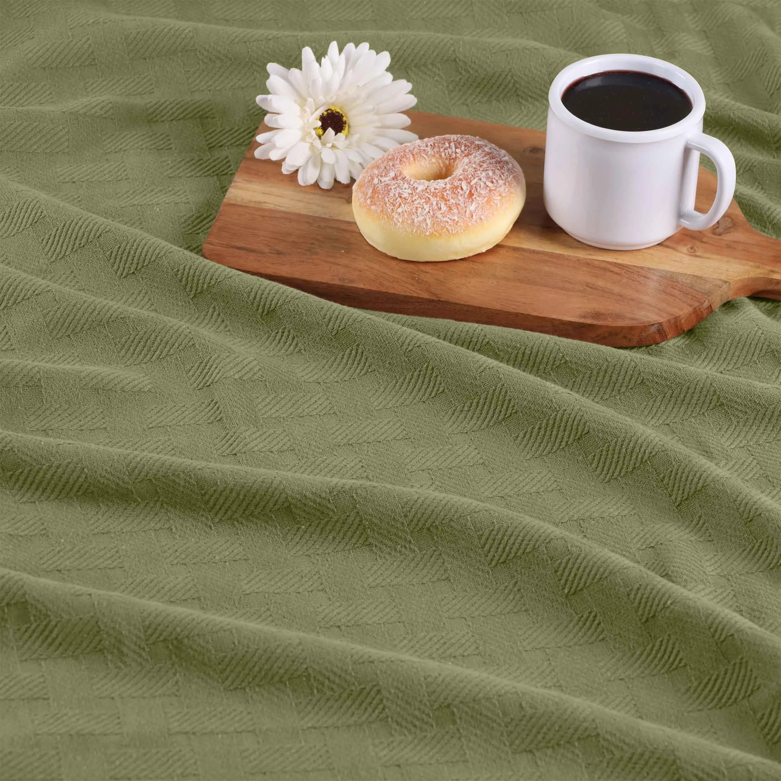Basketweave All Season Cotton Blanket