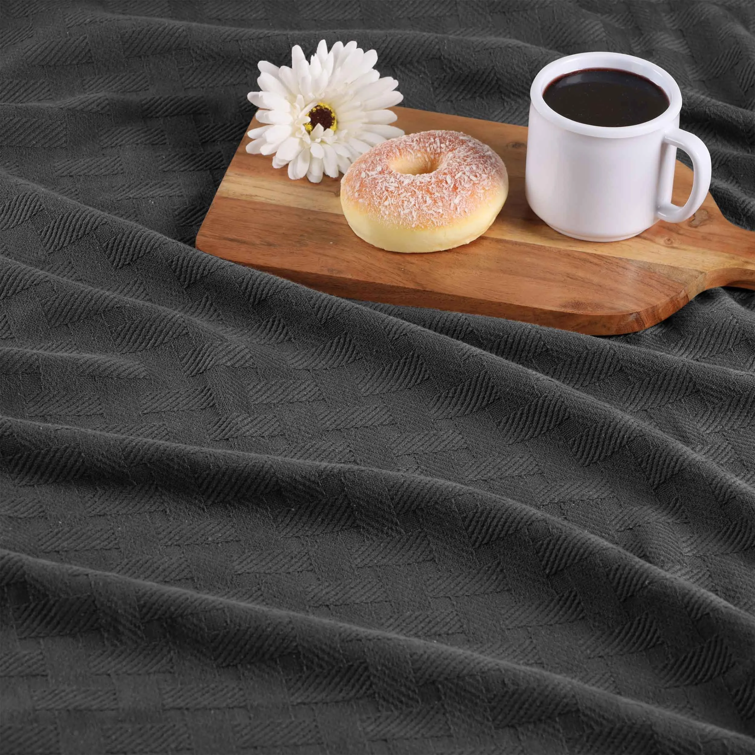 Basketweave All Season Cotton Blanket