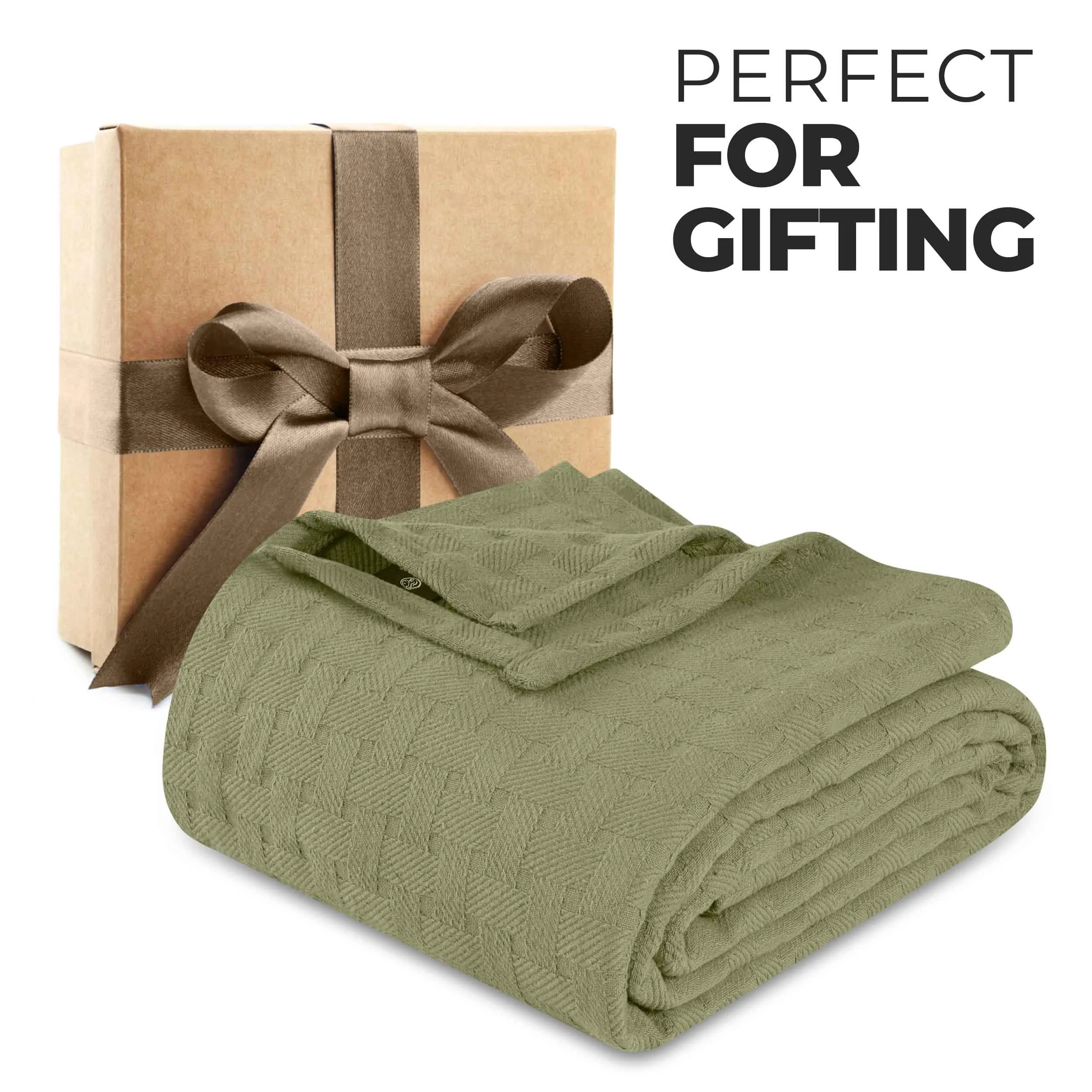 Basketweave All Season Cotton Blanket