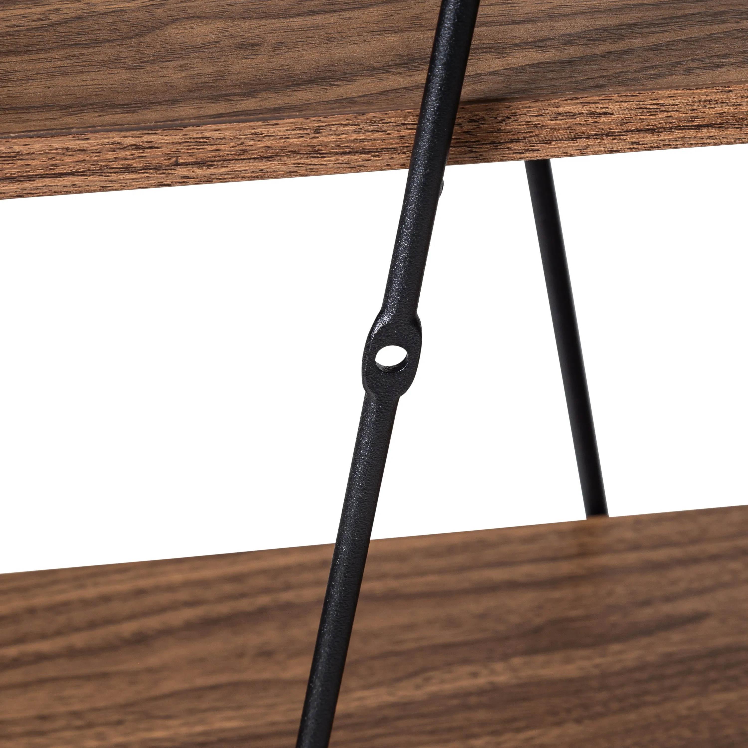 Black/Wood 3-Tier Decorative Wall Shelves