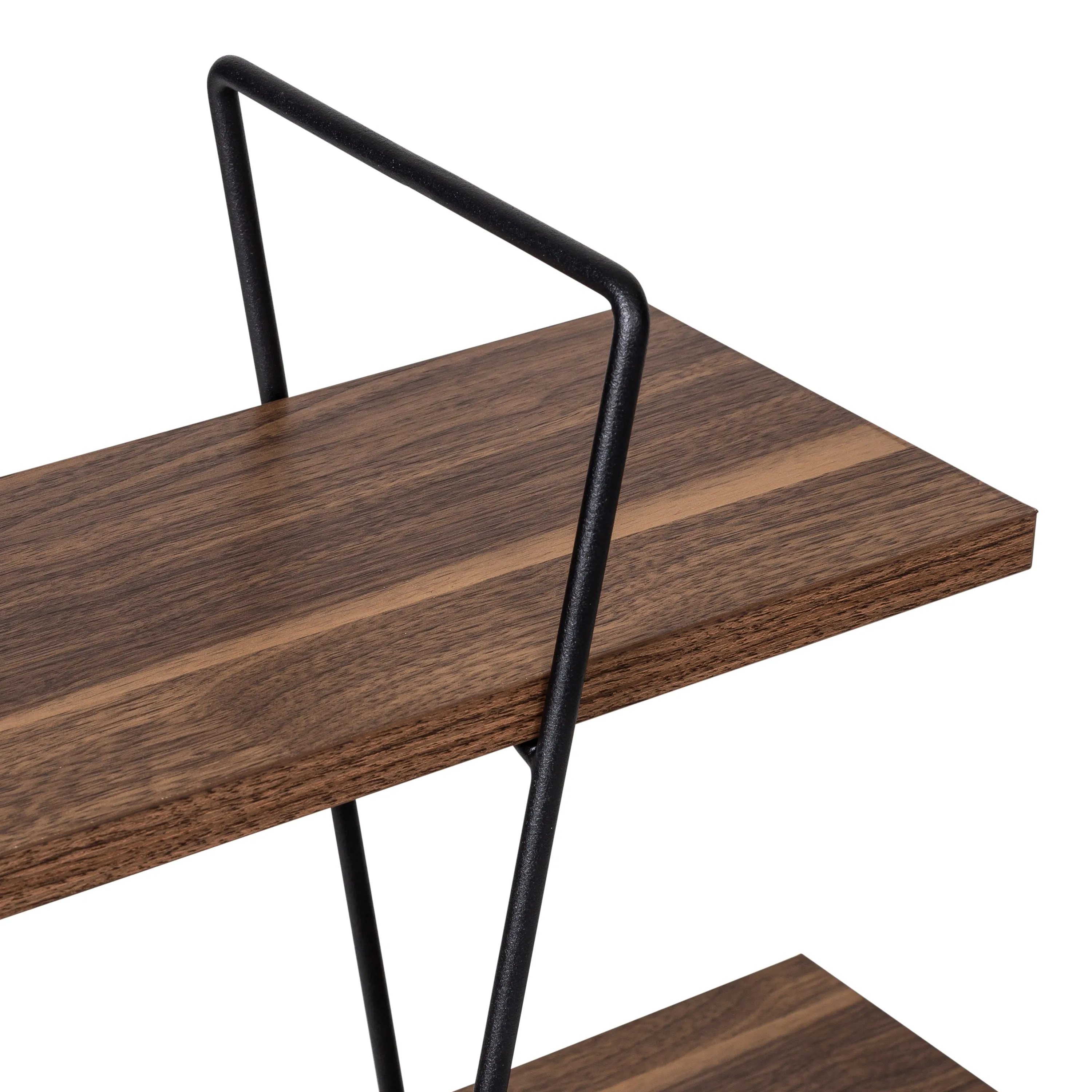 Black/Wood 3-Tier Decorative Wall Shelves