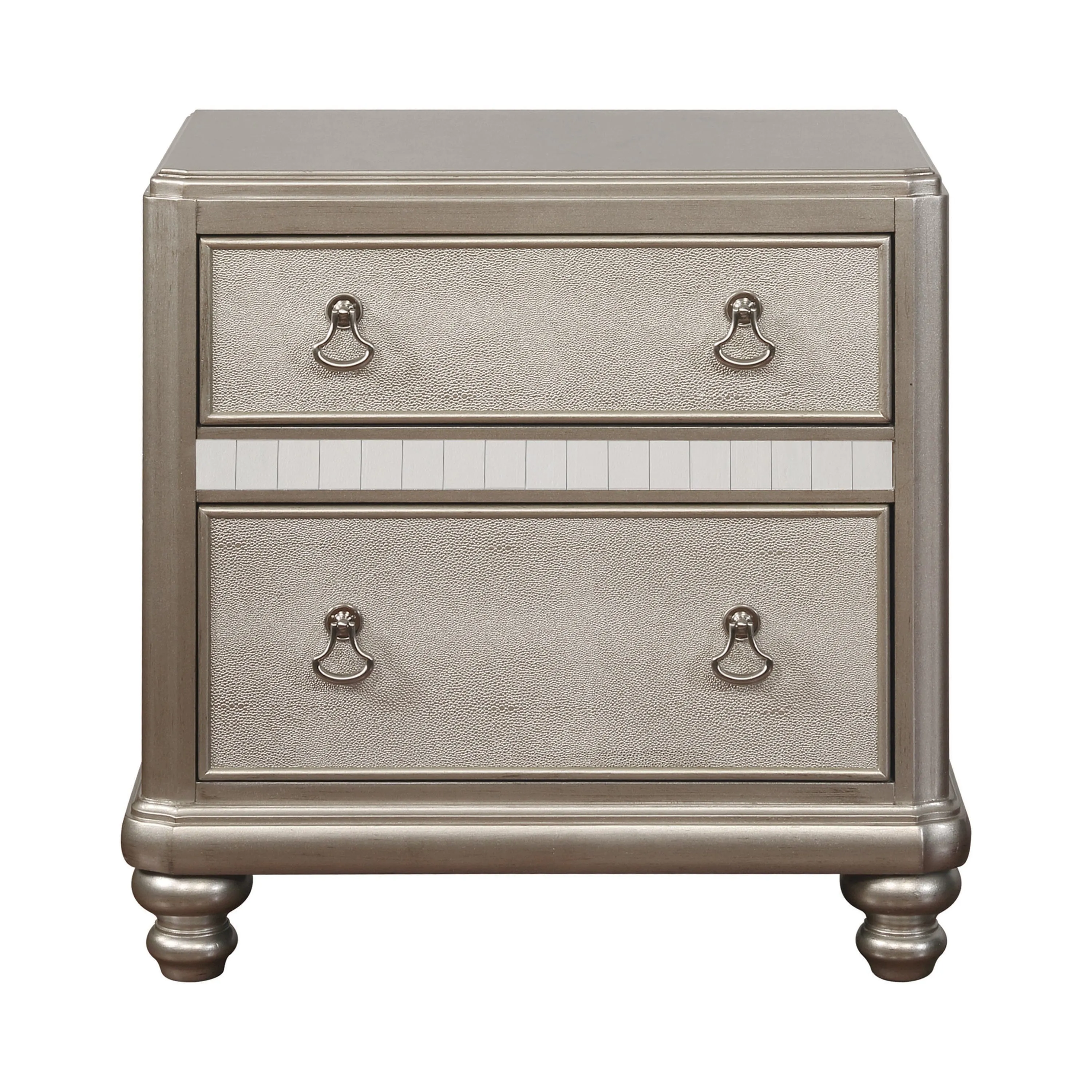 Bling Game 2-Drawer Nightstand Metallic Platinum - 204182