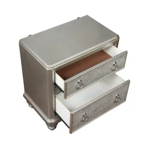 Bling Game 2-Drawer Nightstand Metallic Platinum - 204182
