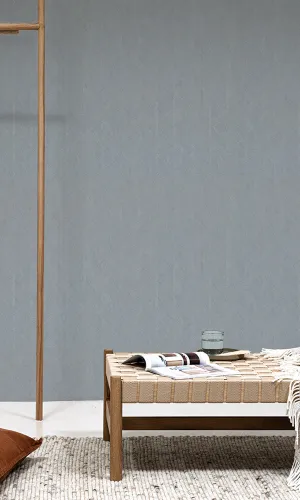 Blue Grey Scratched Herringbone Wallpaper R6433