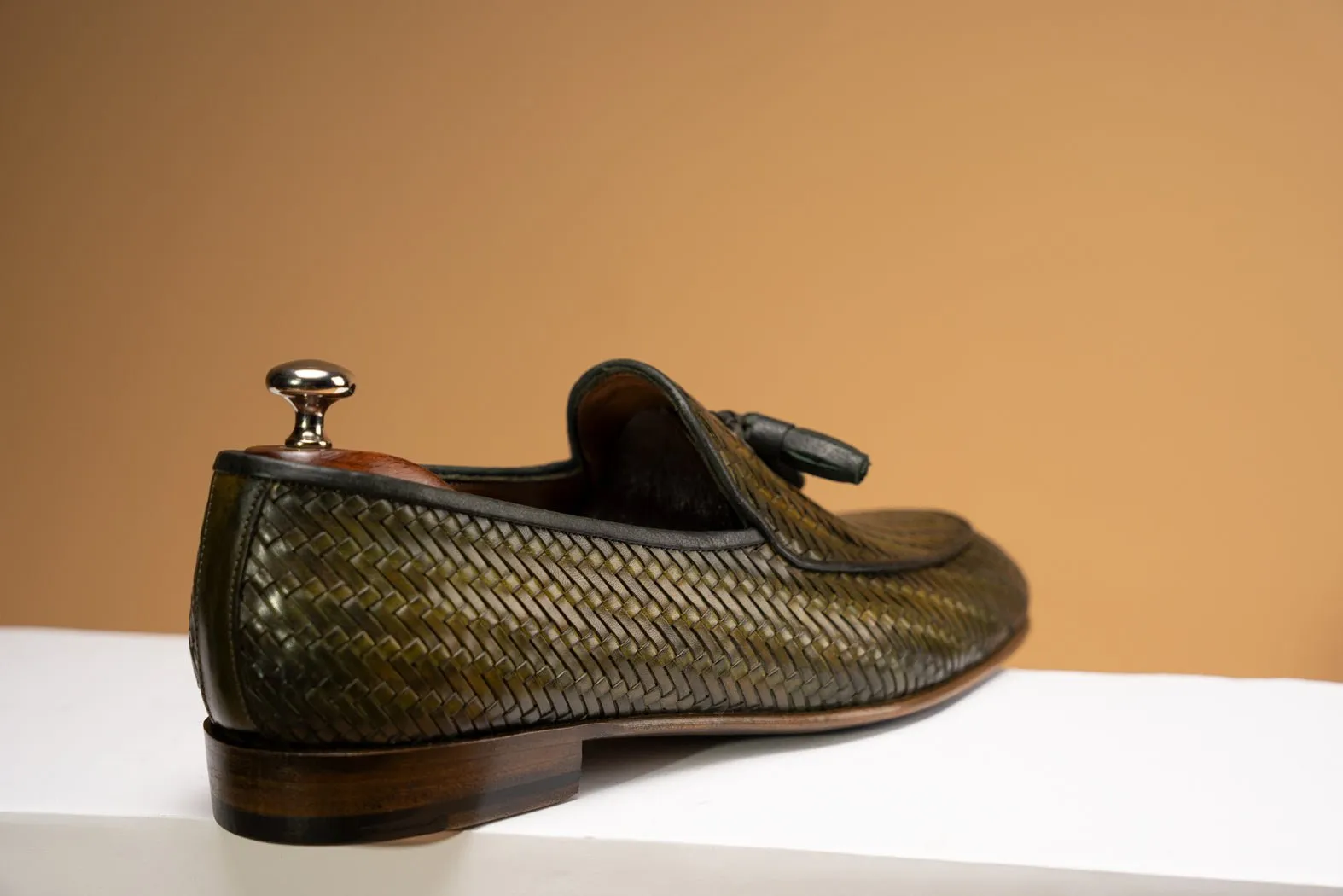 BOSPHORUS LEATHER LOAFER - WOVEN EMERALD
