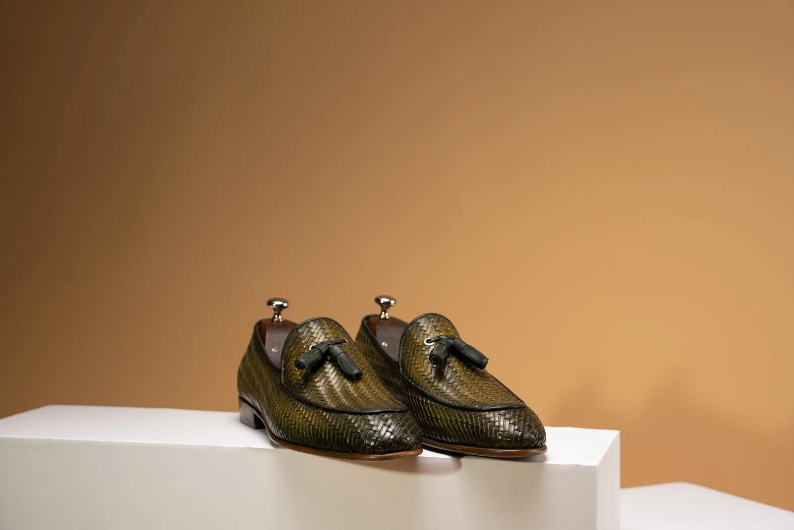 BOSPHORUS LEATHER LOAFER - WOVEN EMERALD