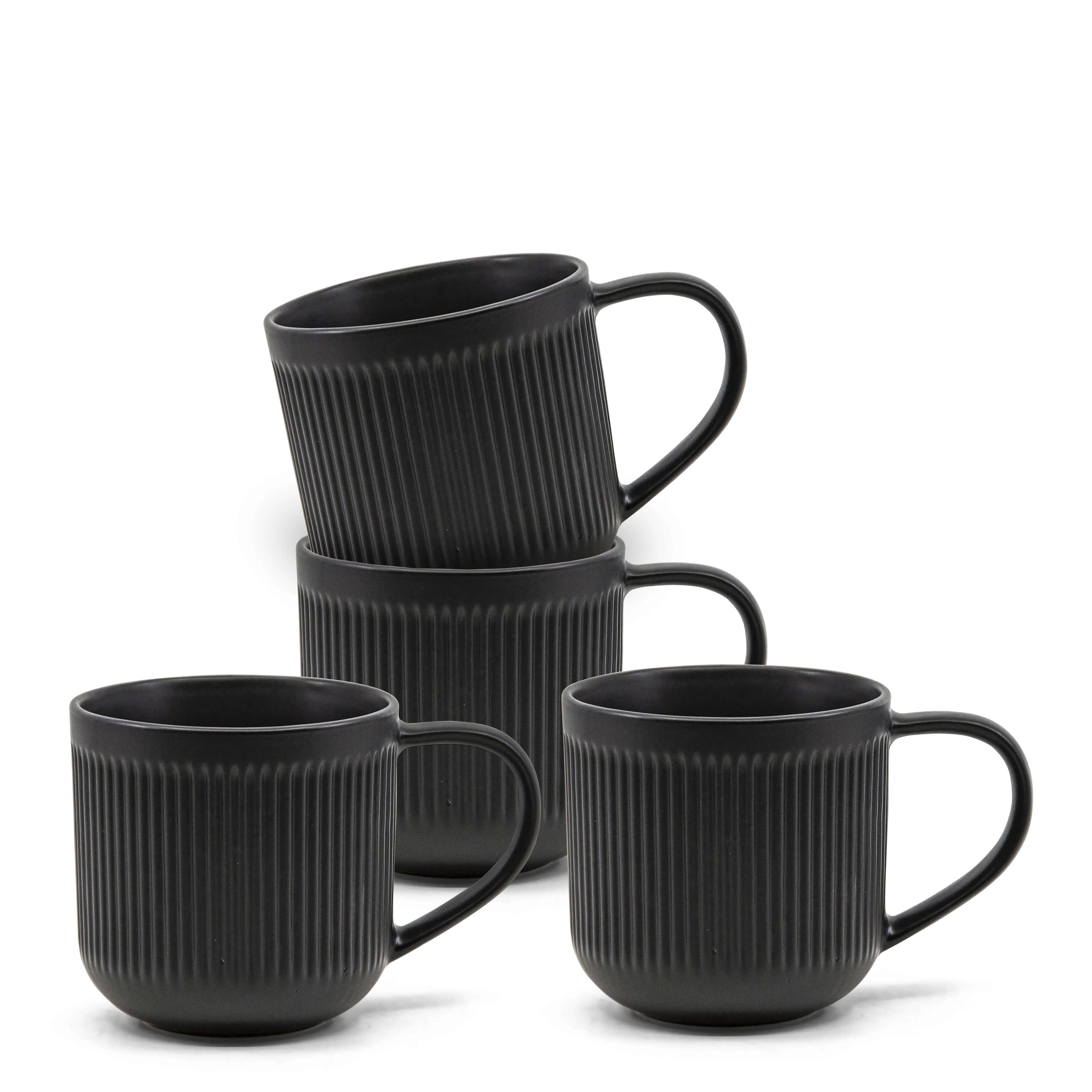 Brae Mugs 390mL - Set of 4 - Black