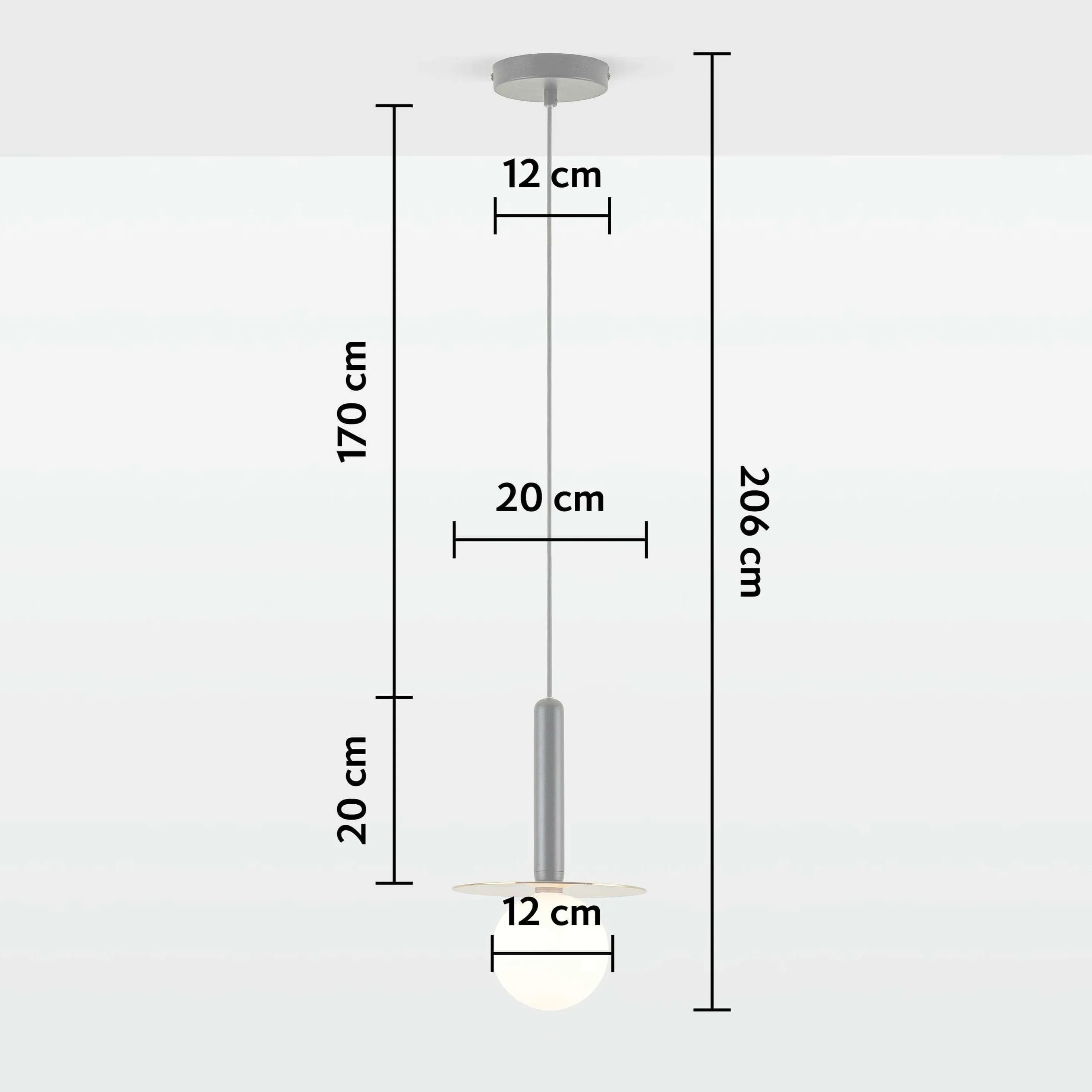 Brass Plate Pendant Ceiling Light Charcoal - Houseof.