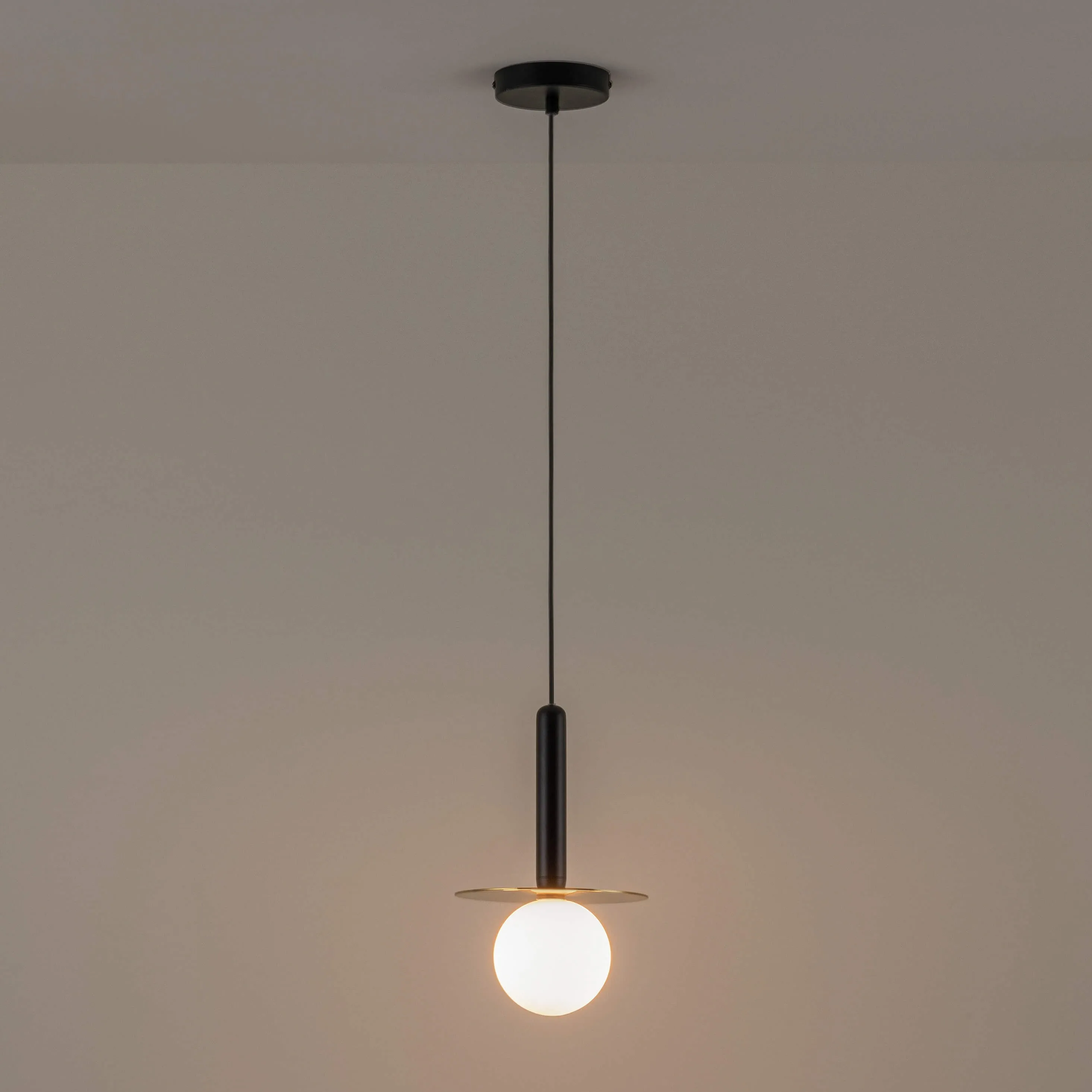 Brass Plate Pendant Ceiling Light Charcoal - Houseof.