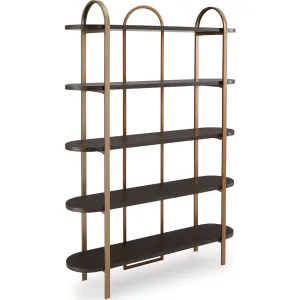 Brentmour Bookcase - Brown/Gold Finish