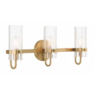 Brook 22 in. 3 Lights Vanity Light Brass Finish